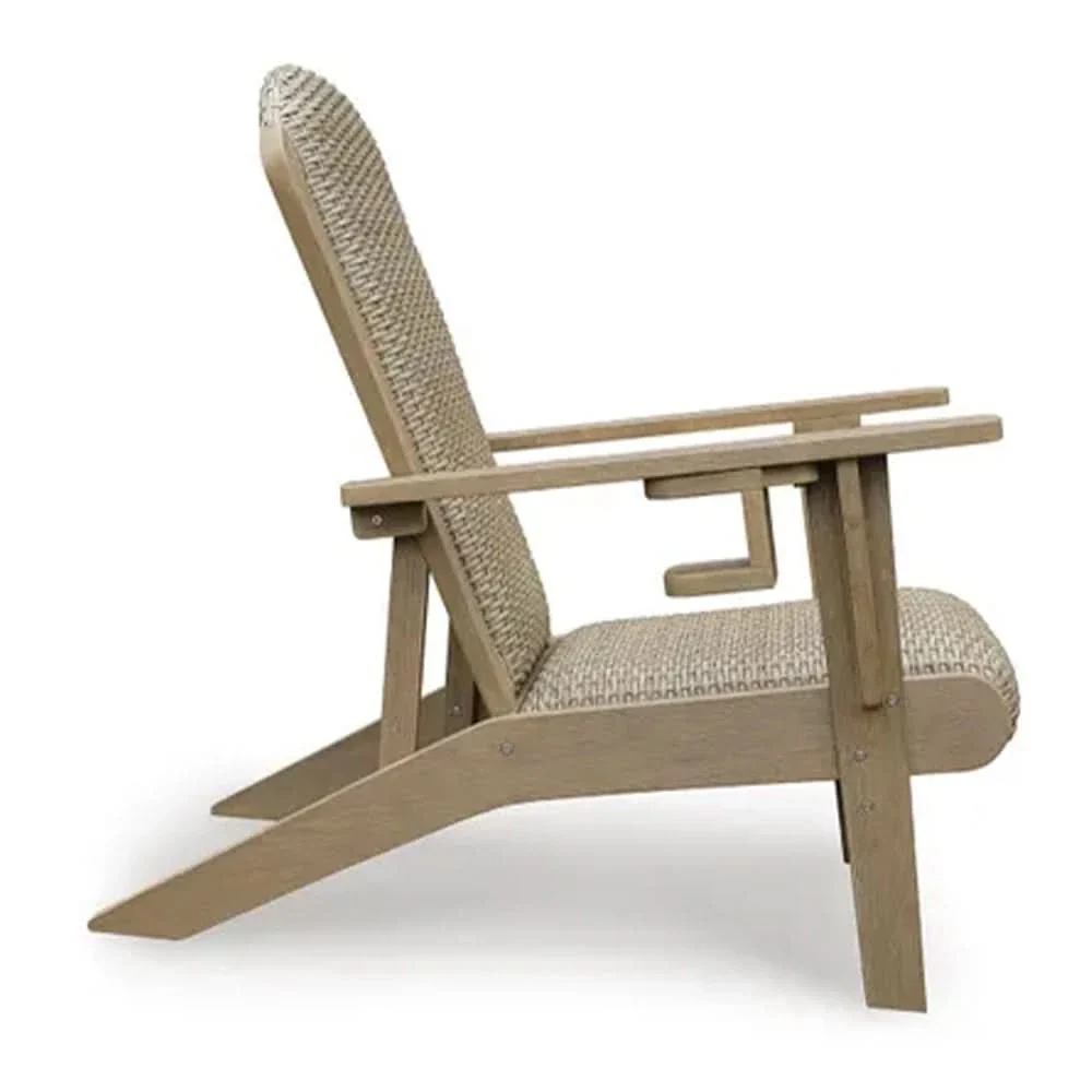Marina Sun Casual 3PC Outdoor Chair and End Table Set with Resin Wicker & Eucalyptus Wood - Image 7