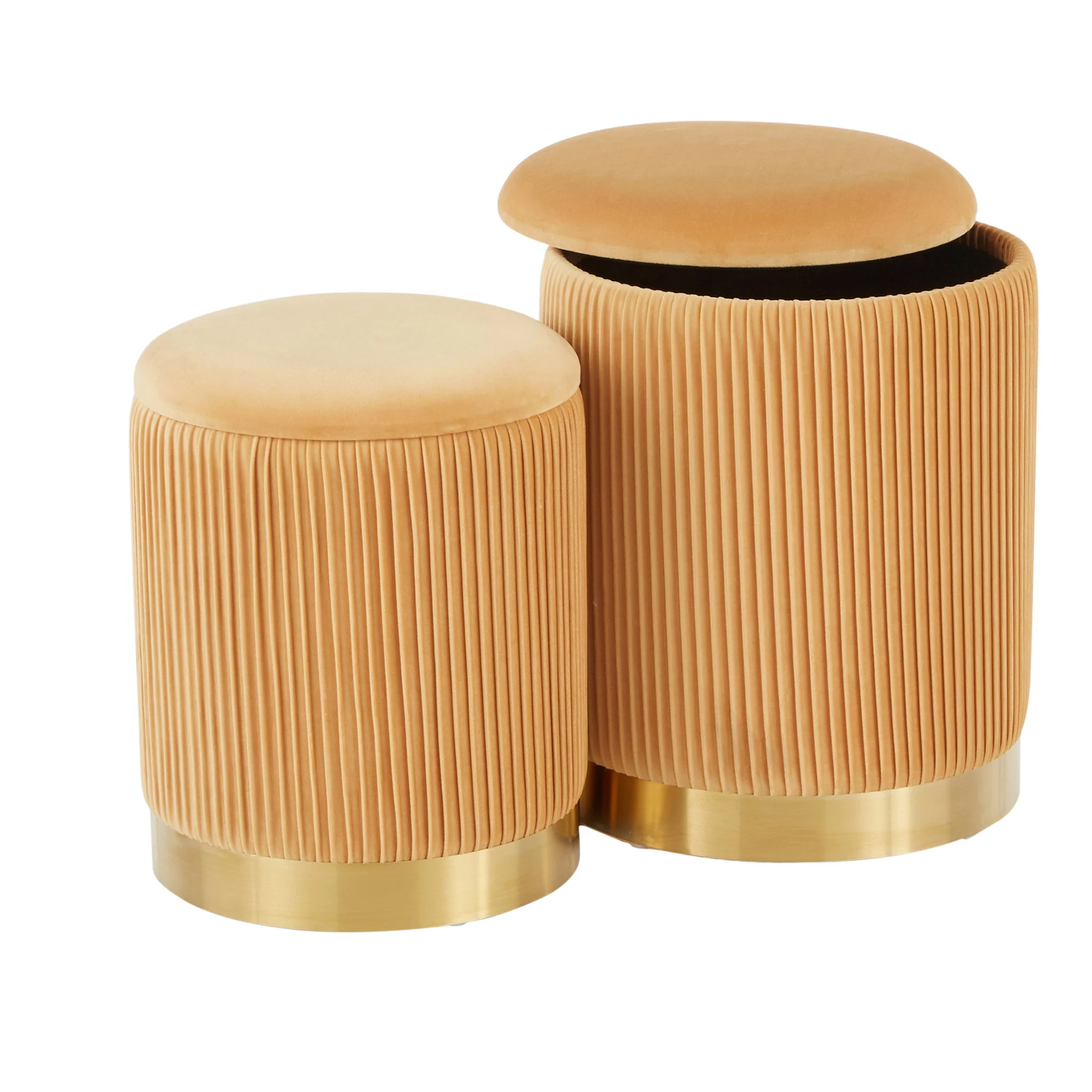 Marla - Contemporary Nesting Pleated Ottoman Set - Image 10