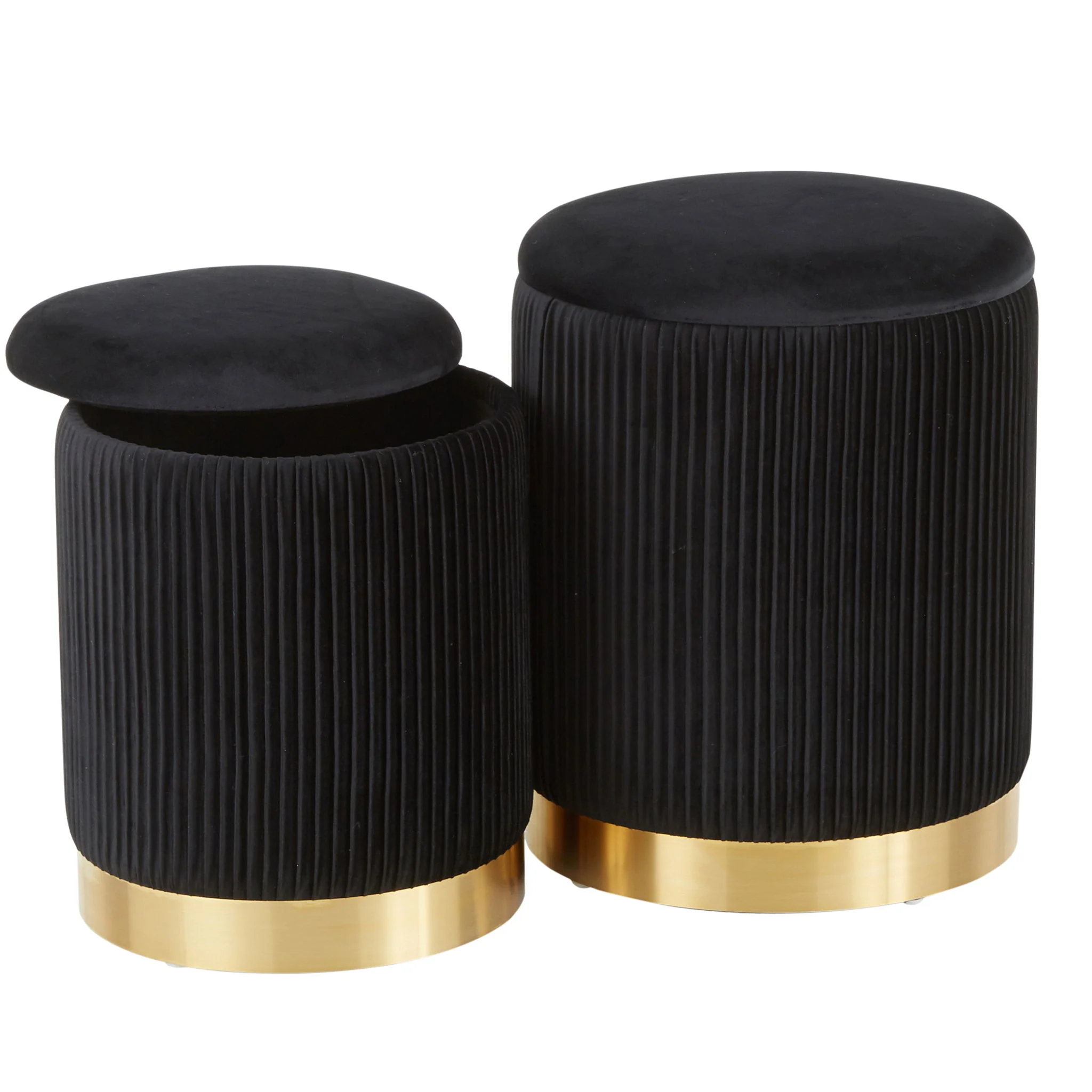 Marla - Contemporary Nesting Pleated Ottoman Set - Image 11