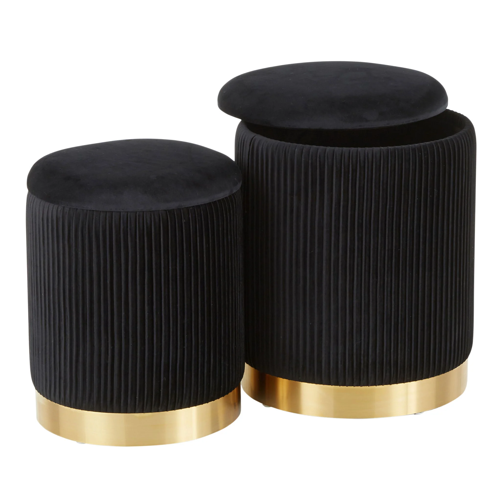 Marla - Contemporary Nesting Pleated Ottoman Set - Image 13