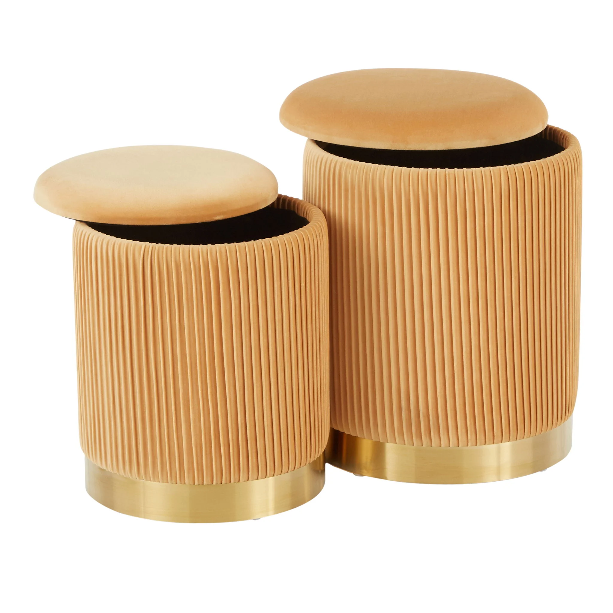 Marla - Contemporary Nesting Pleated Ottoman Set - Image 14