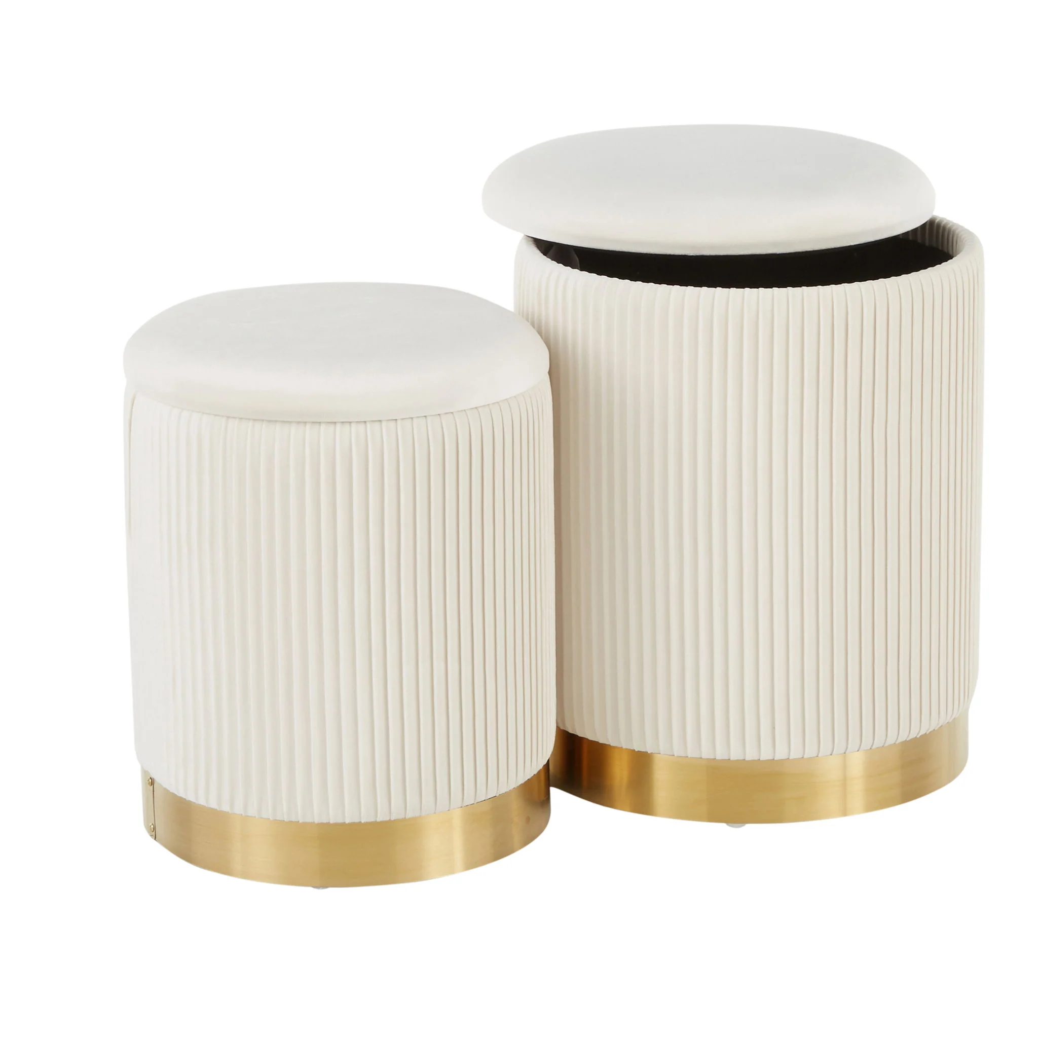 Marla - Contemporary Nesting Pleated Ottoman Set - Image 16