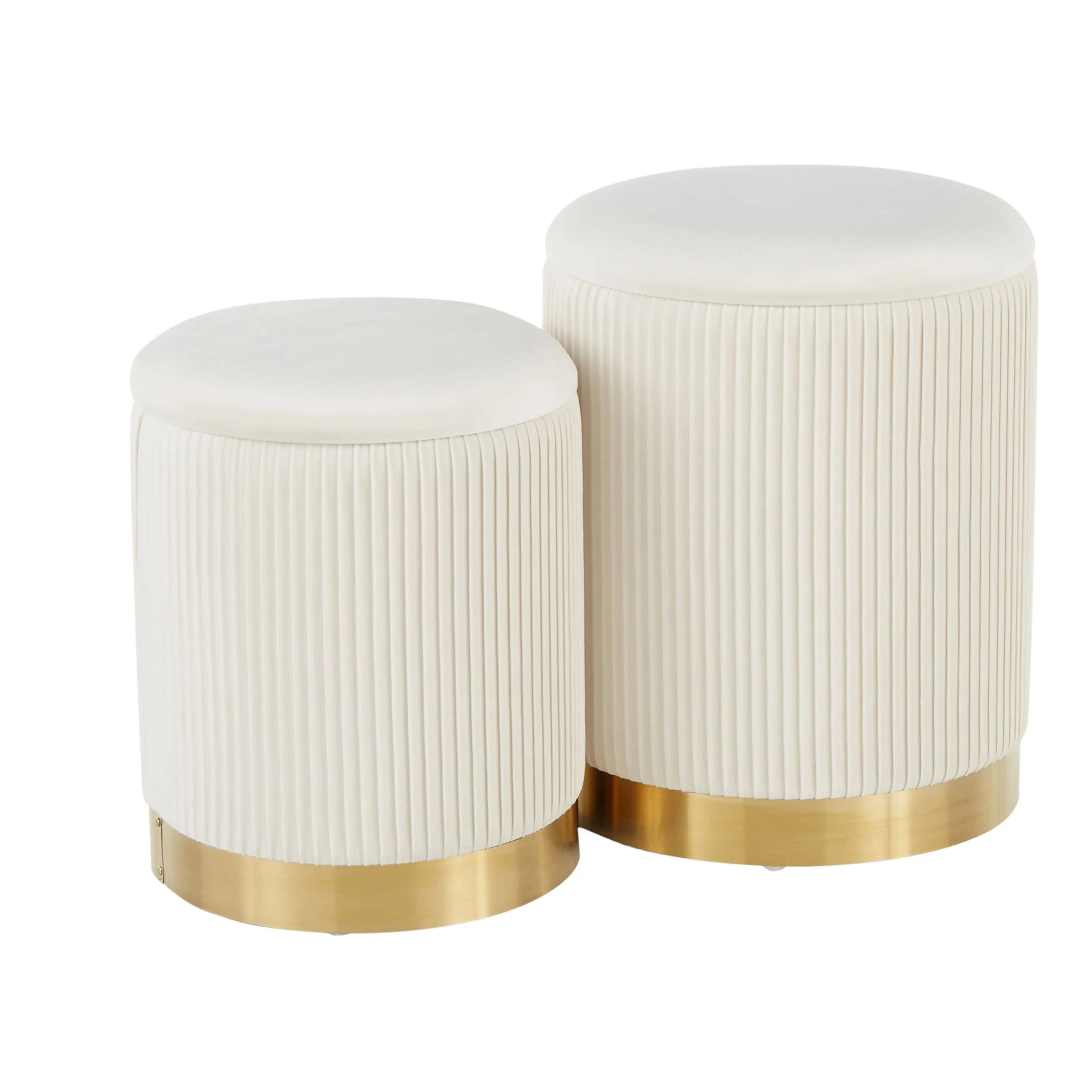 Marla - Contemporary Nesting Pleated Ottoman Set - Image 2