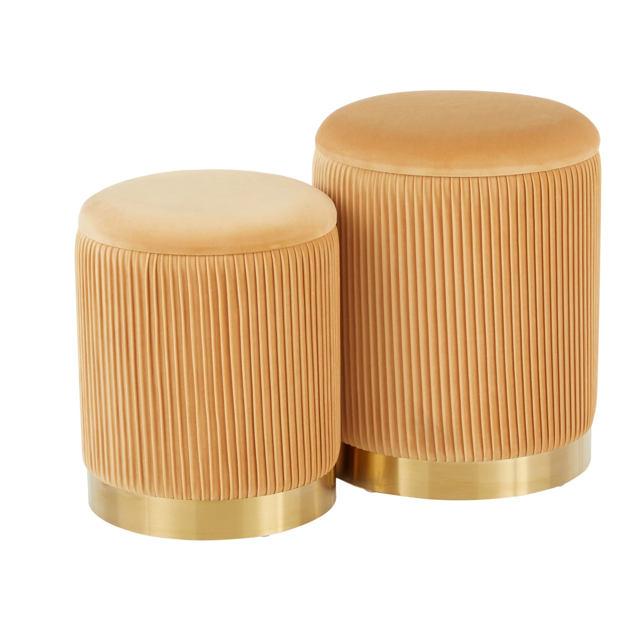 Marla - Contemporary Nesting Pleated Ottoman Set - Image 3