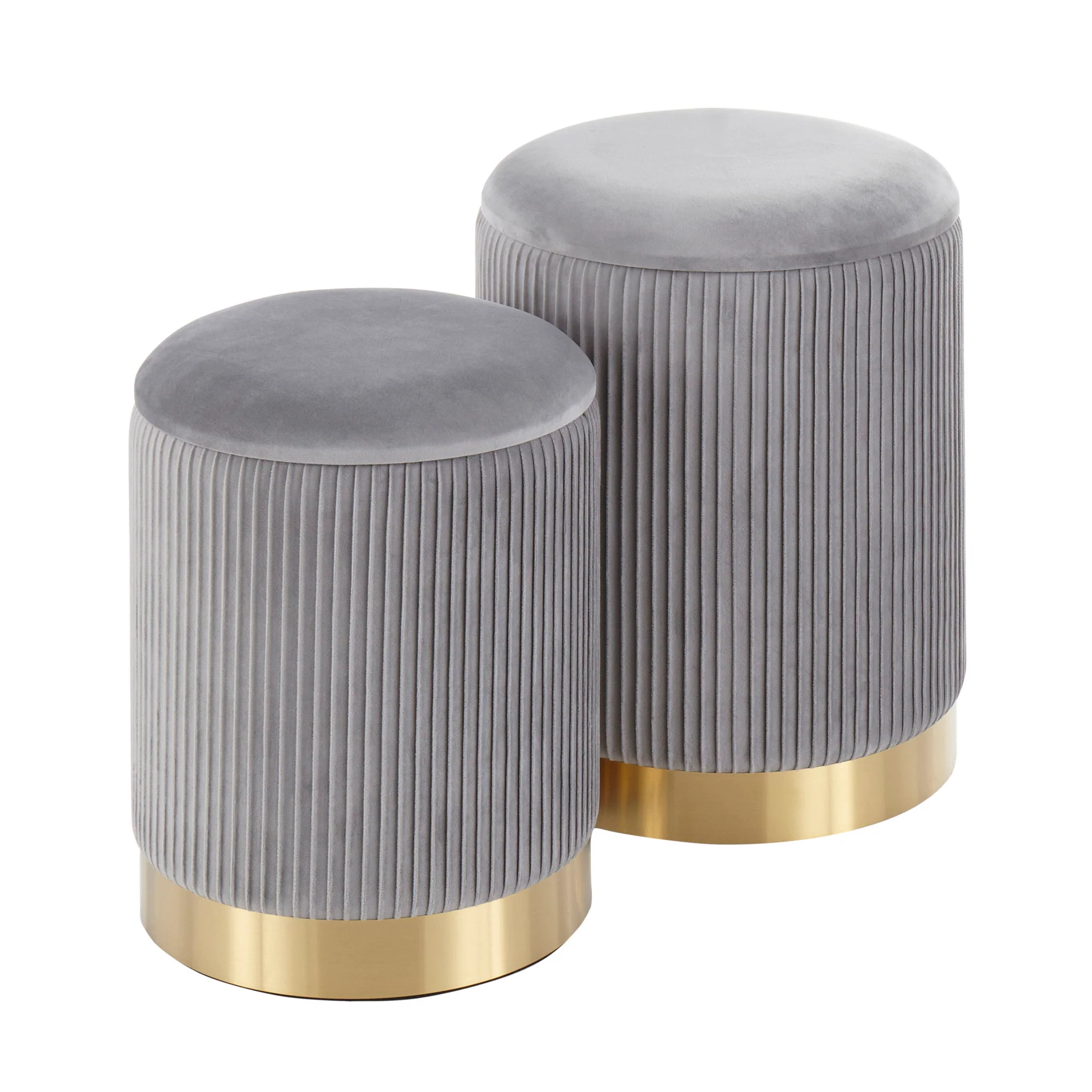 Marla - Contemporary Nesting Pleated Ottoman Set - Image 4