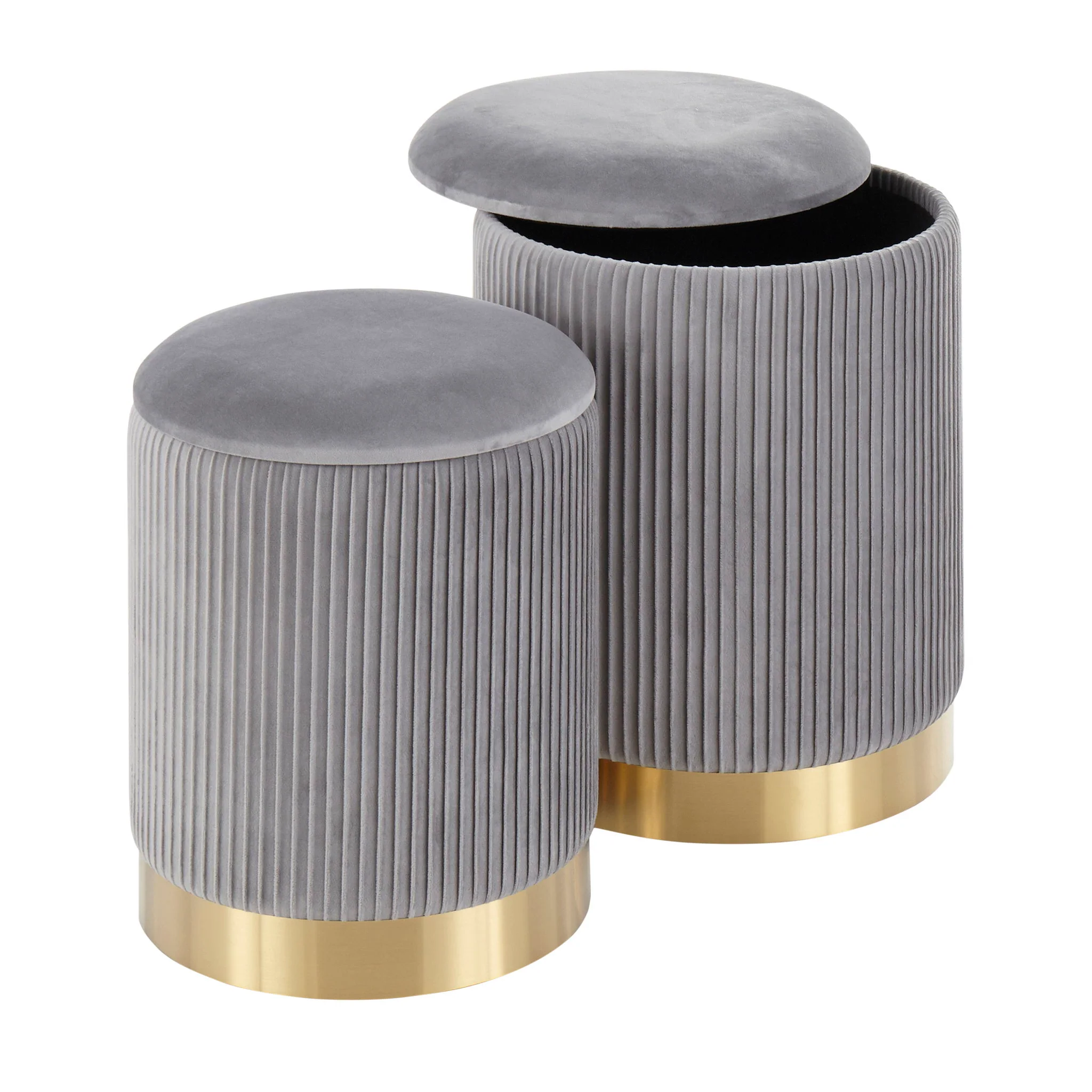 Marla - Contemporary Nesting Pleated Ottoman Set - Image 5