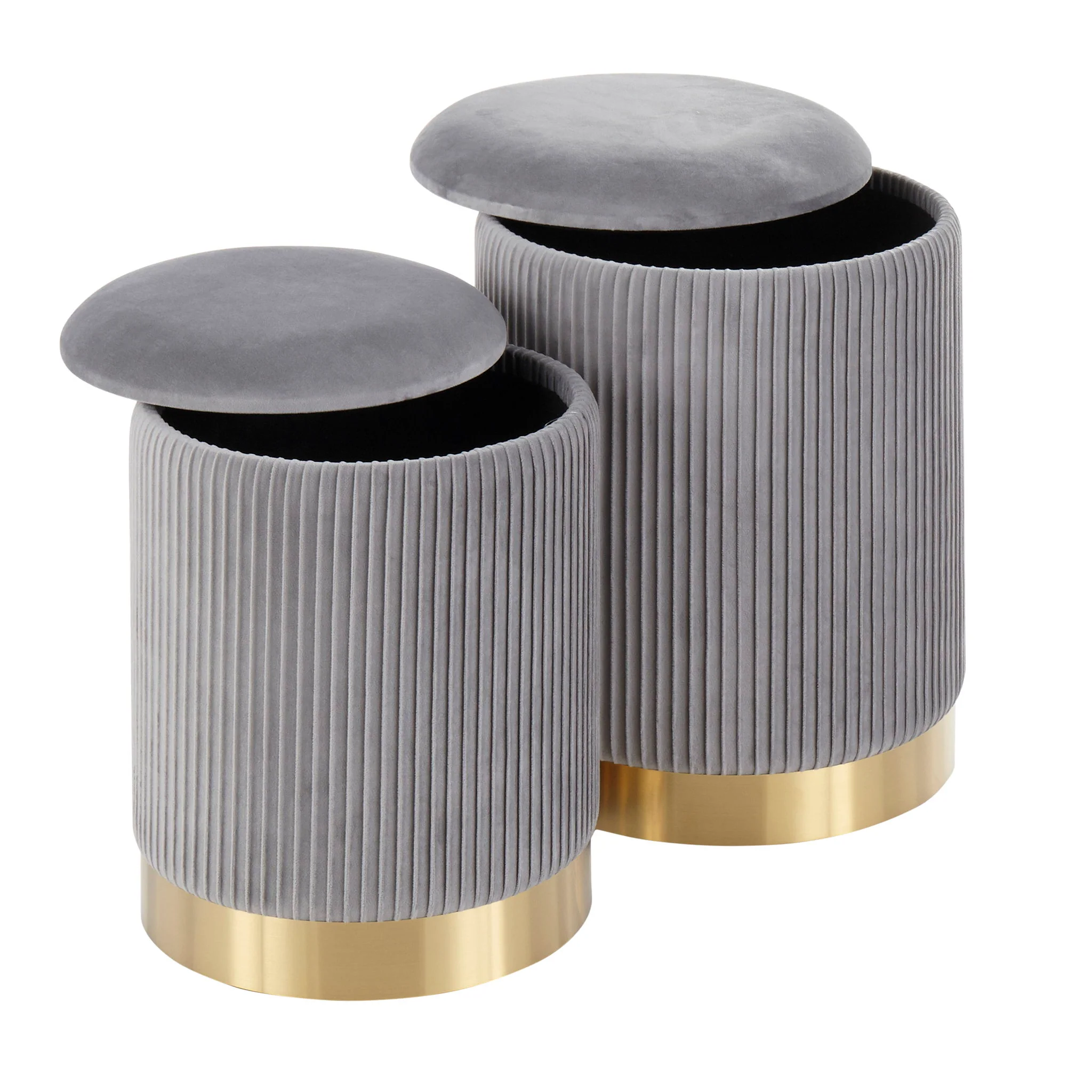 Marla - Contemporary Nesting Pleated Ottoman Set - Image 7