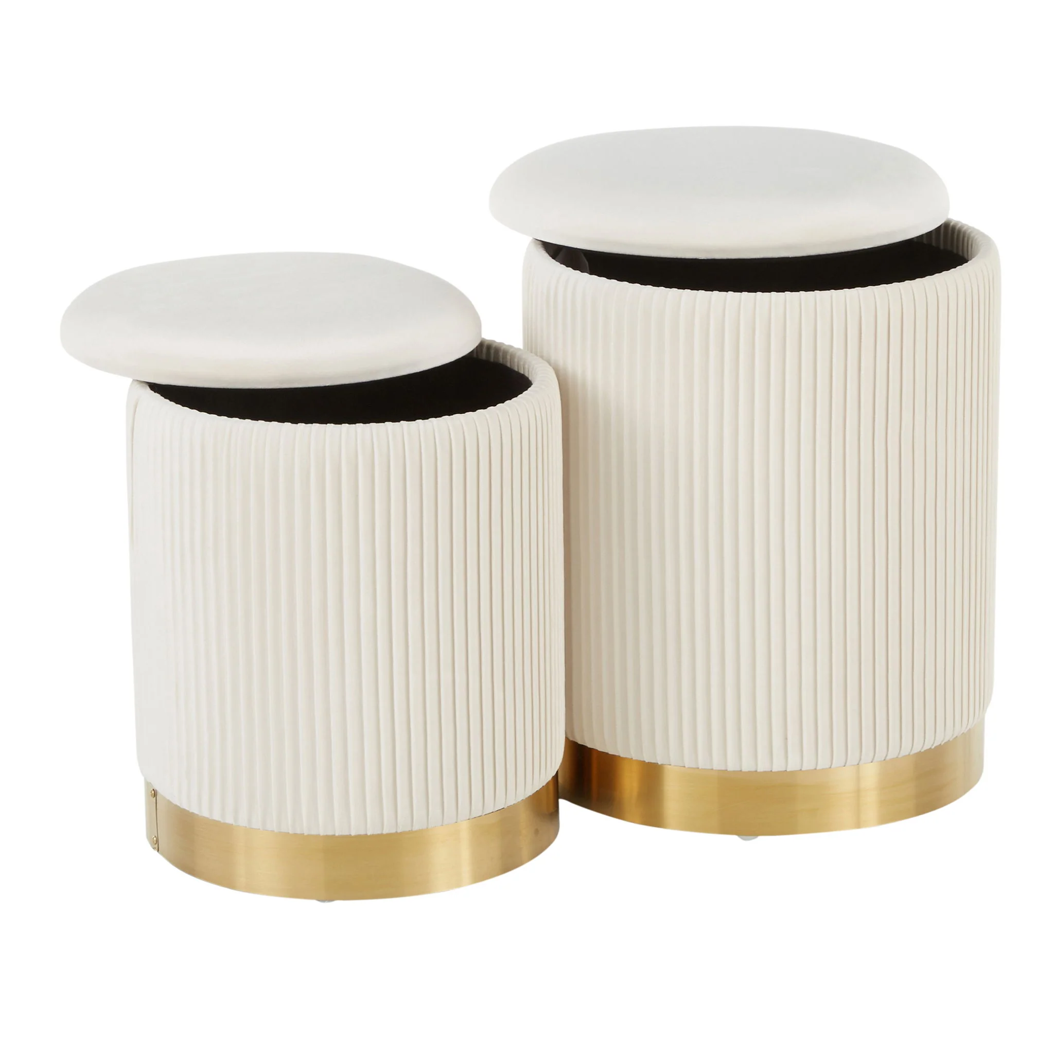 Marla - Contemporary Nesting Pleated Ottoman Set - Image 8