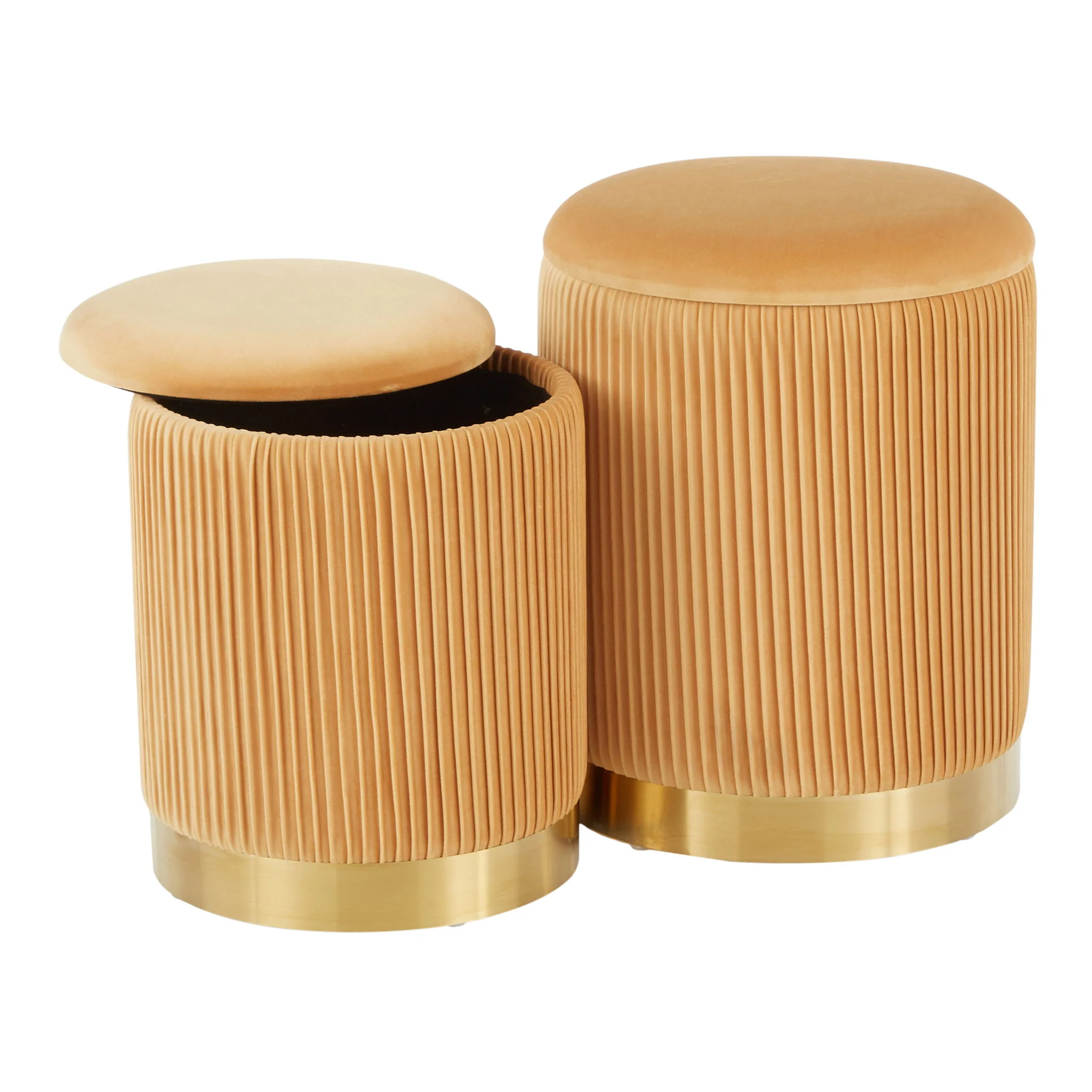 Marla - Contemporary Nesting Pleated Ottoman Set - Image 9