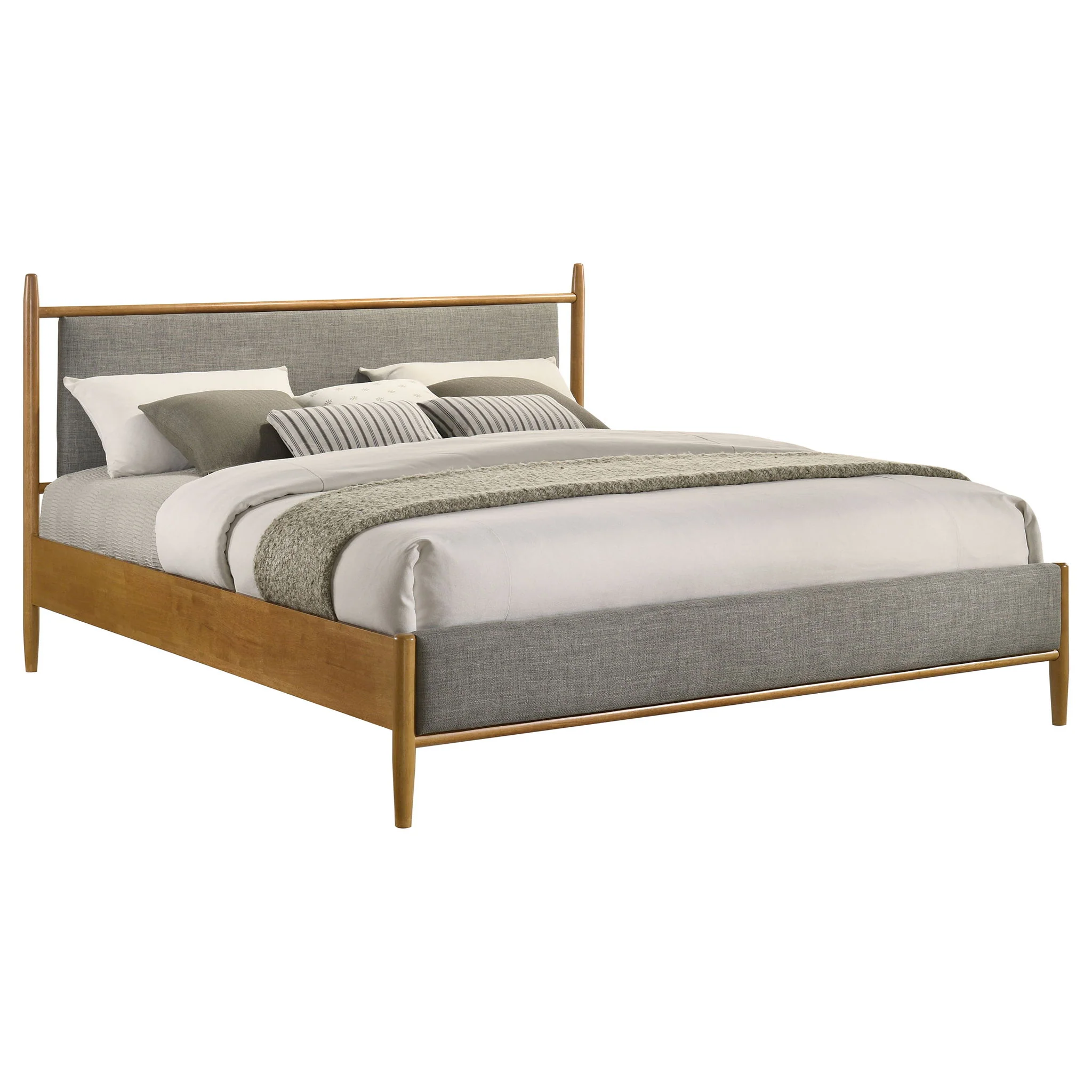 Mason 46-inch Eastern King Panel Platform Bed Light Brown - Image 4