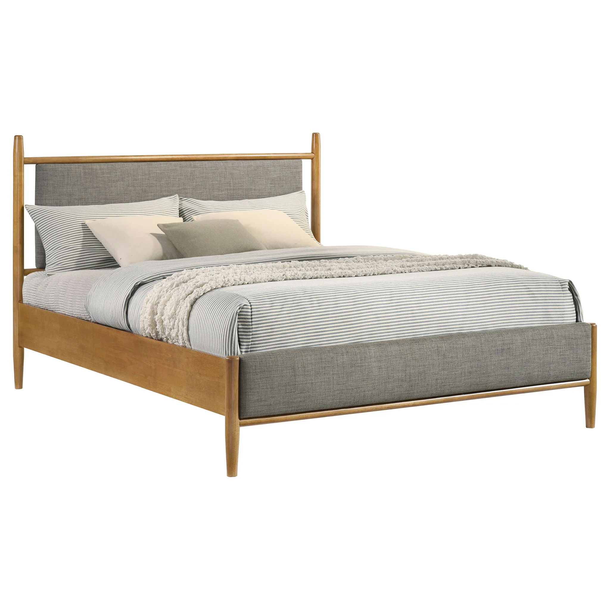 Mason 46-inch Queen Panel Platform Bed Grey and Light Brown - Image 4