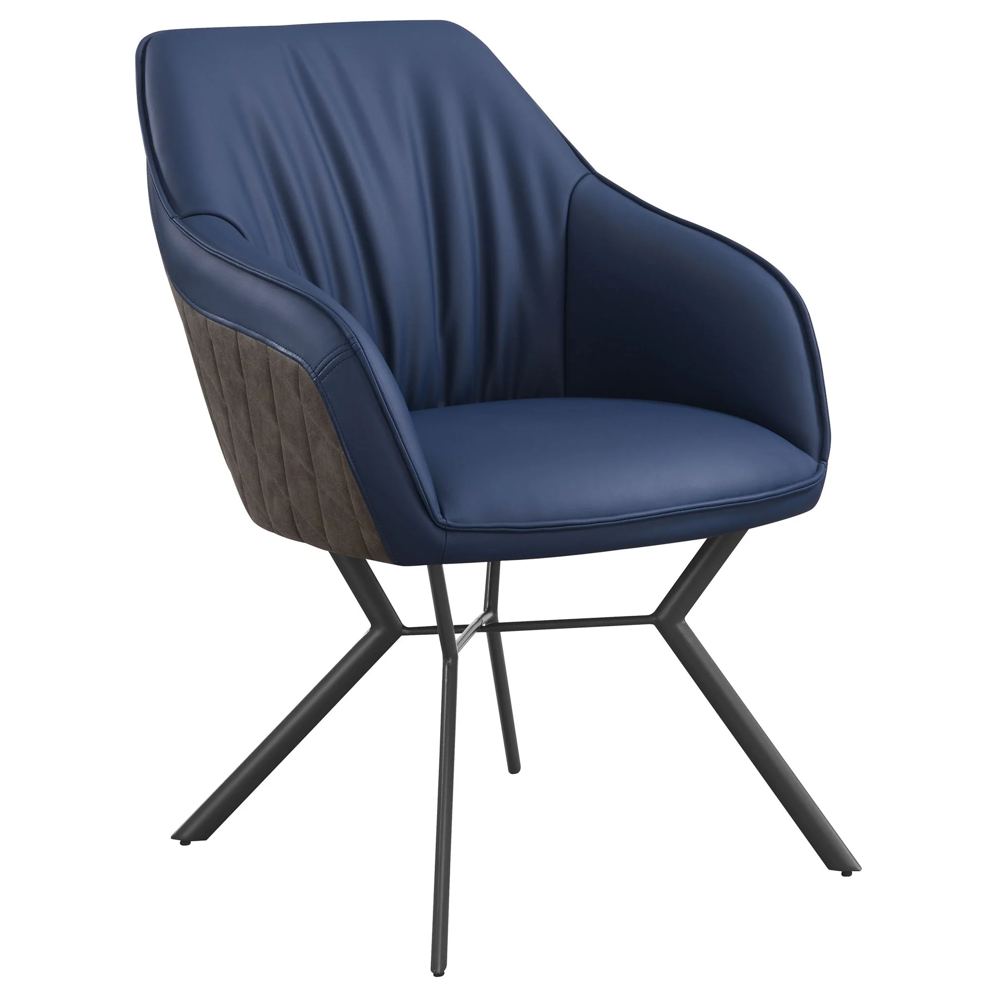 Mayer Upholstered Dining Arm Chair Blue and Brown (Set of 2) - Image 4