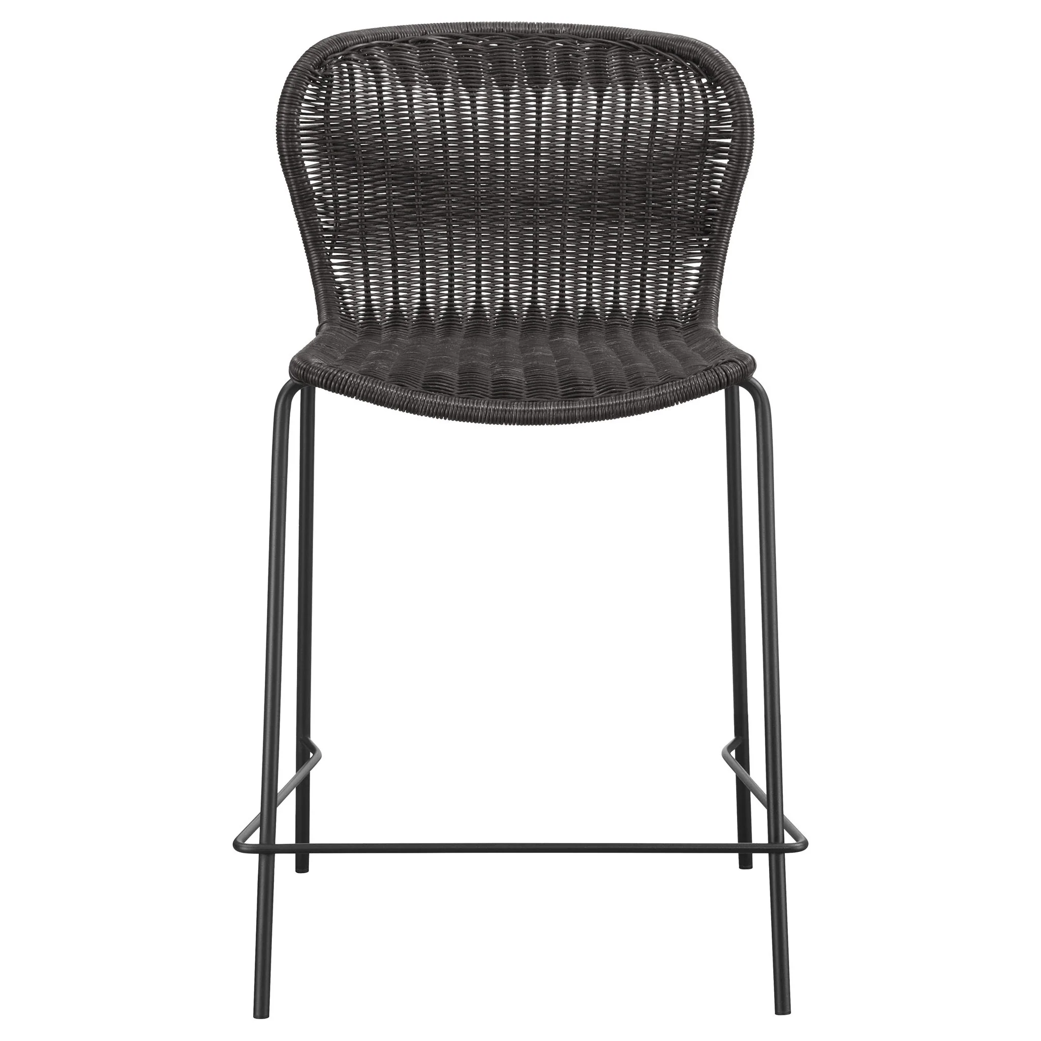 Mckinley Faux Rattan Metal Counter Chair Brown (Set of 2) - Image 2
