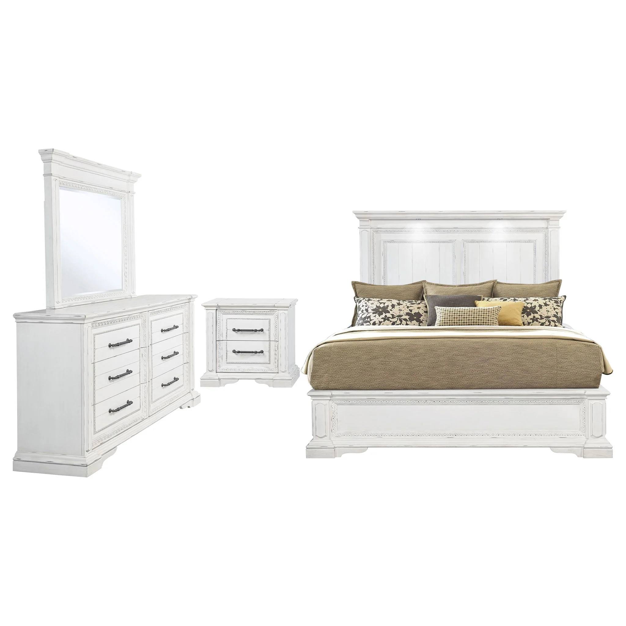 McKinney 4-piece Queen Bedroom Set Vintage White - Image 3