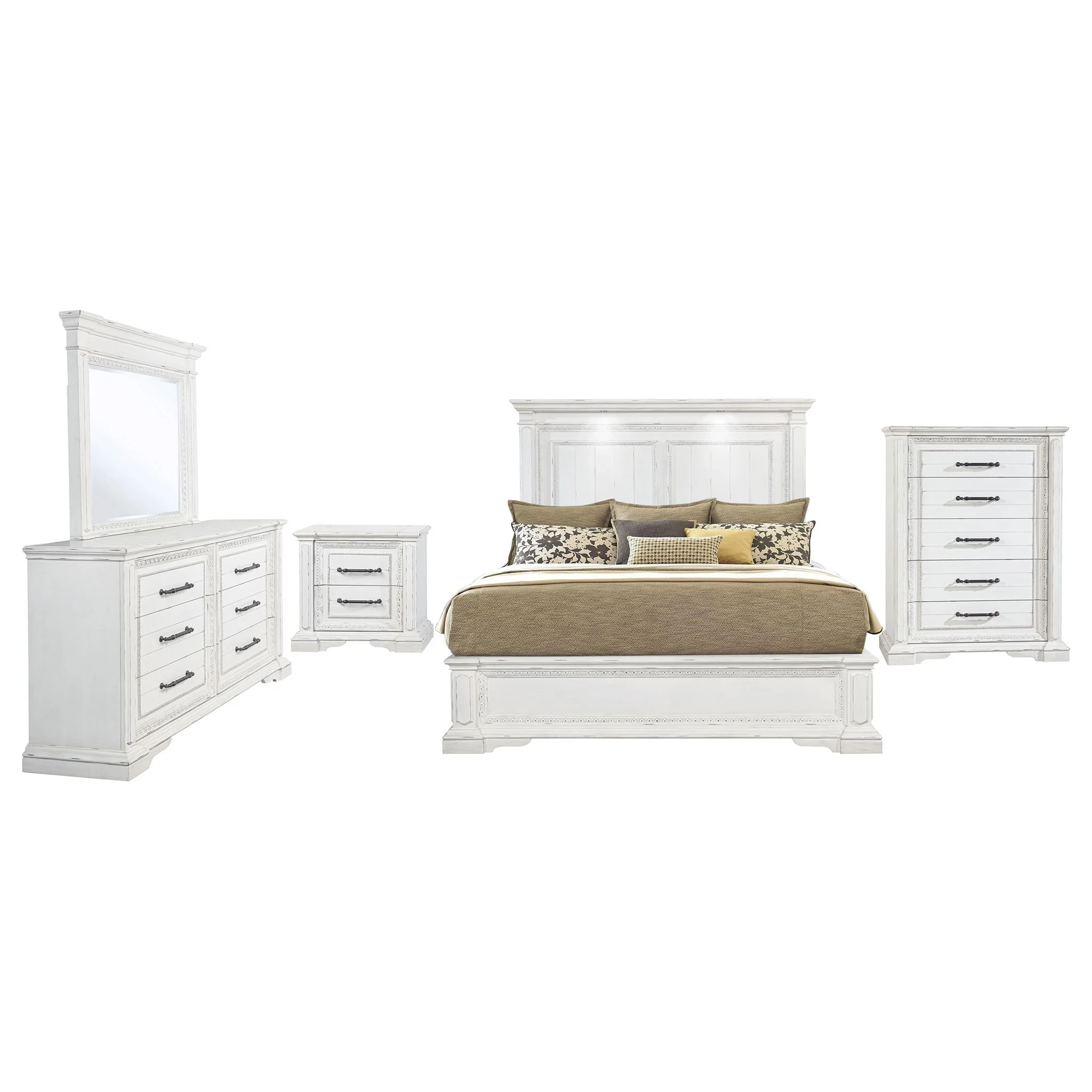 McKinney 5-piece California King Bedroom Set Vintage White - Image 2
