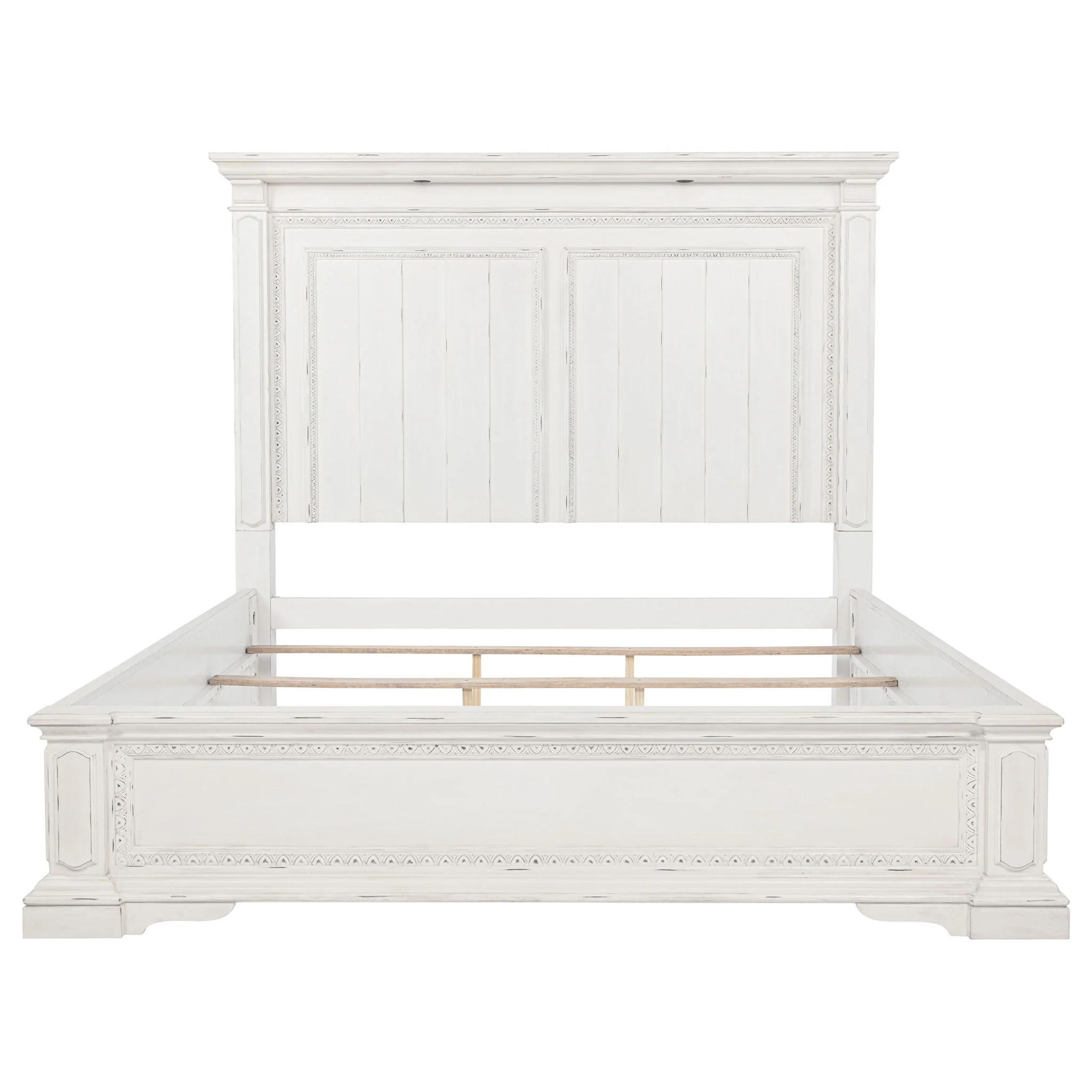 McKinney California King LED Light Panel Bed Vintage White - Image 3