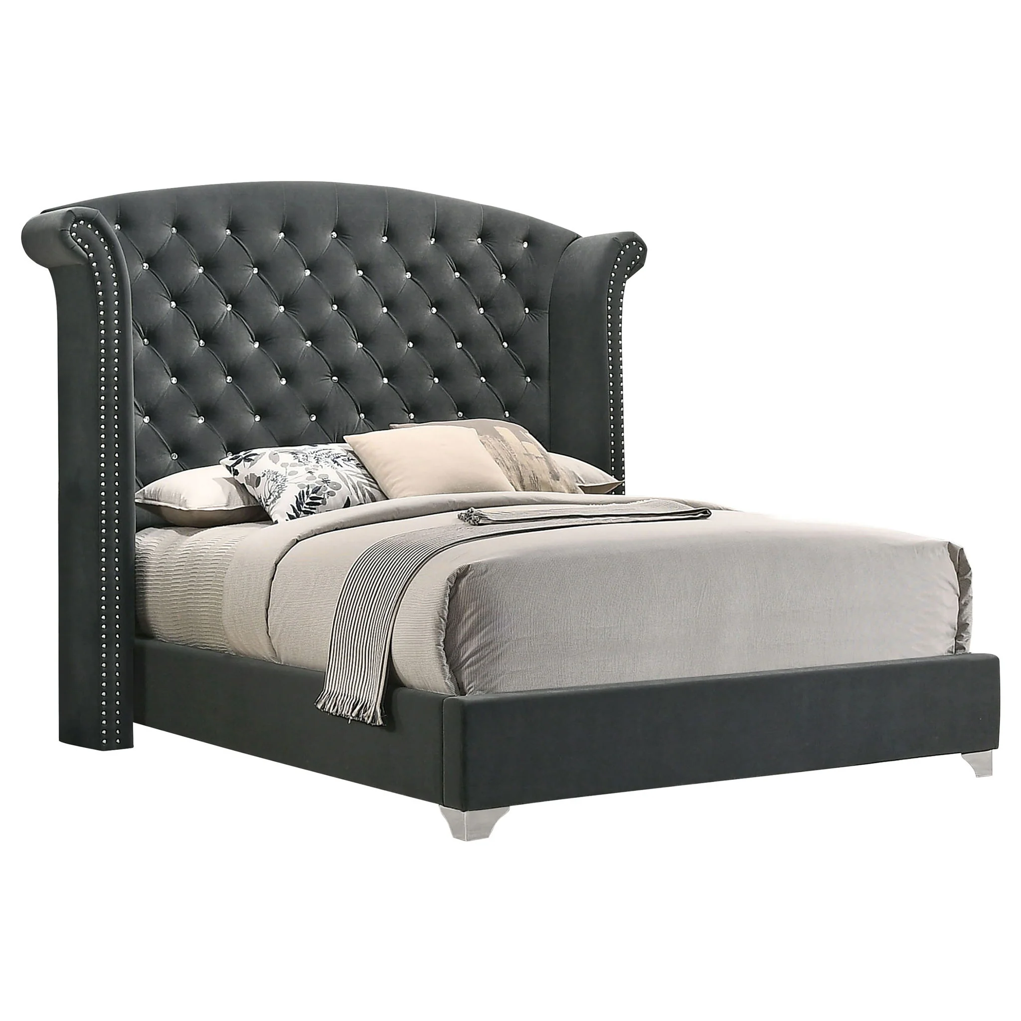 Melody 4-piece Eastern King Bedroom Set Grey - Image 4