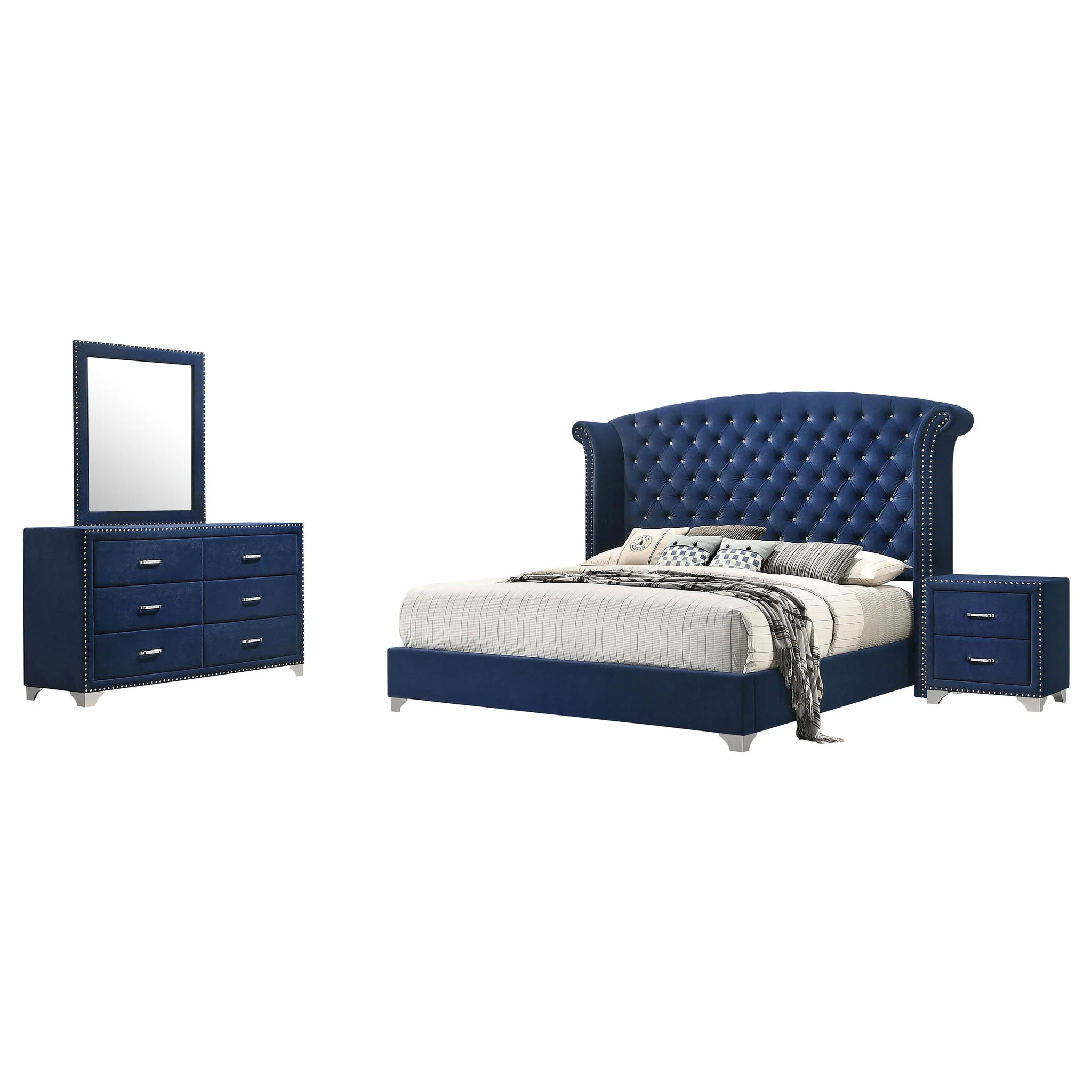 Melody 4-piece Queen Bedroom Set Pacific Blue - Image 3