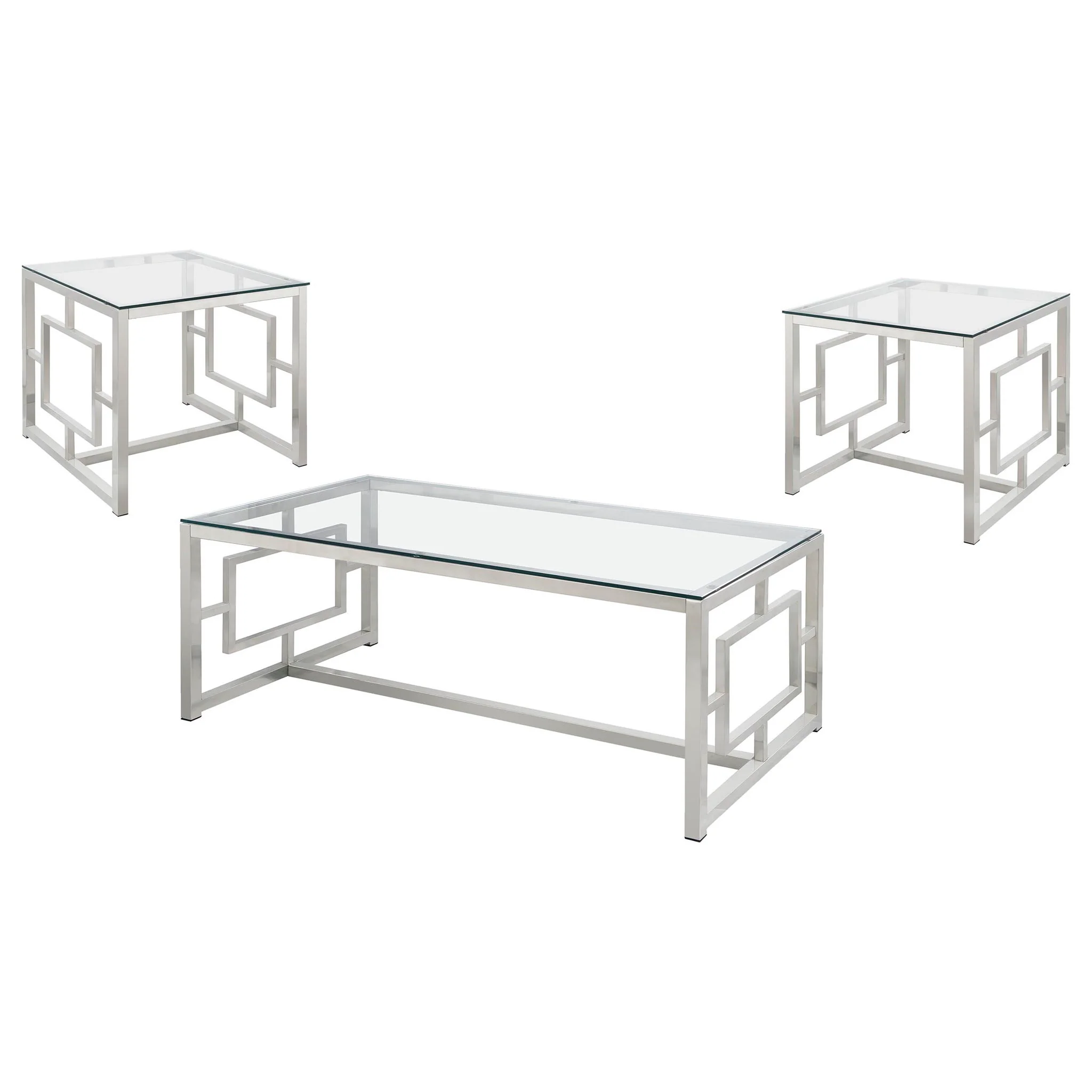 Merced 3-piece Rectangular Coffee and End Table Set Nickel - Image 2