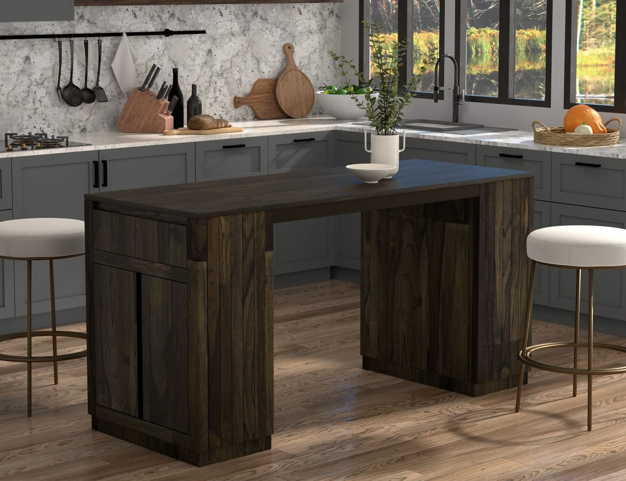 Mezquite - Kitchen Island - Dark Brown - Image 2