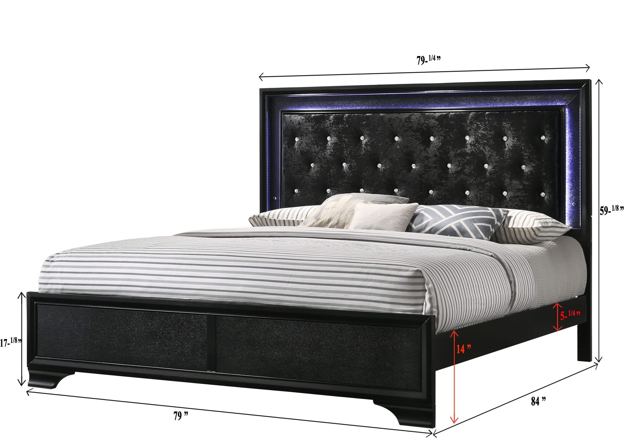Micah - King 4 Piece Bedroom Set - Black - Image 3