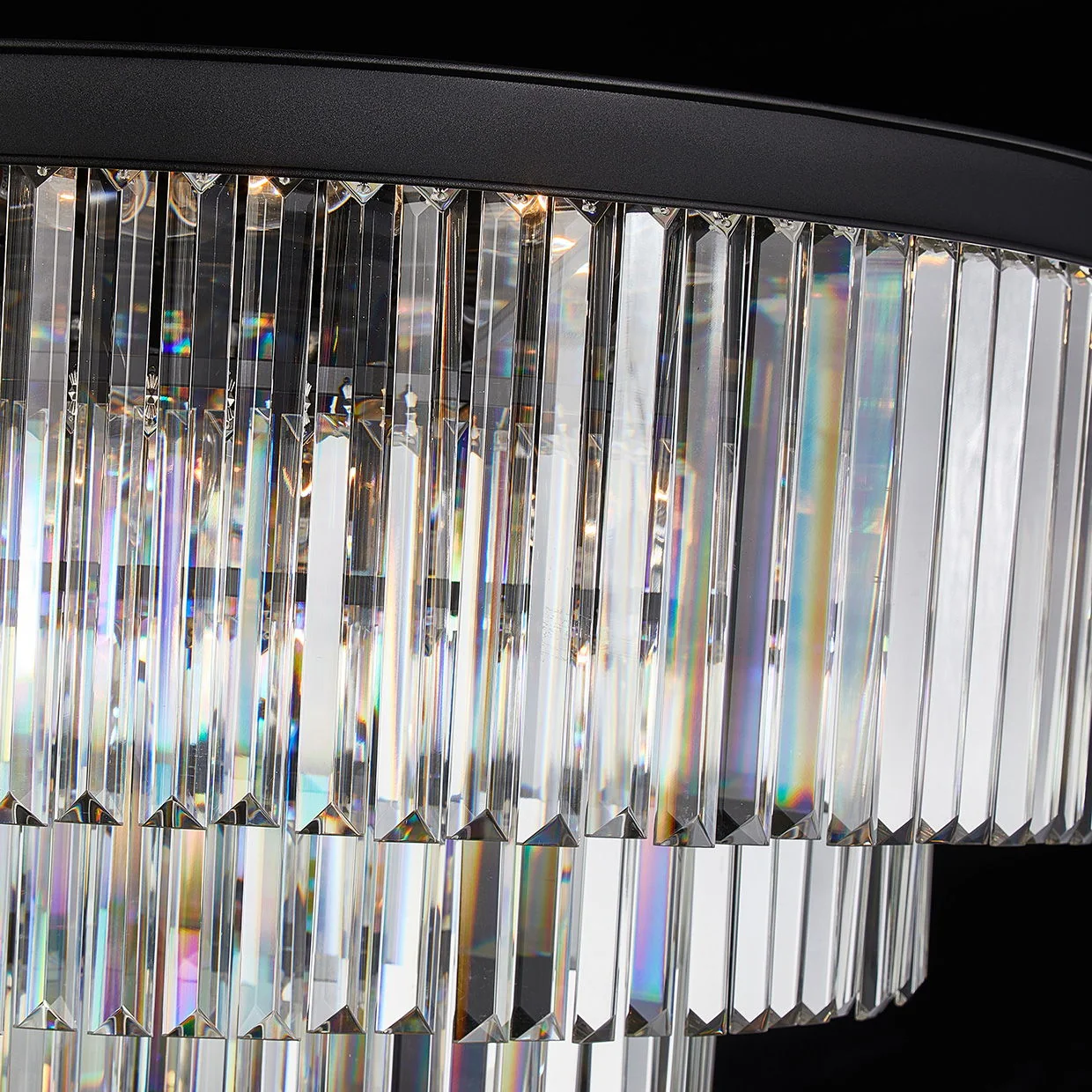 Michael Amini Lighting - Allure 28-Light Round Crystal Chandelier - Matte Black / Pearl Silver - Image 3