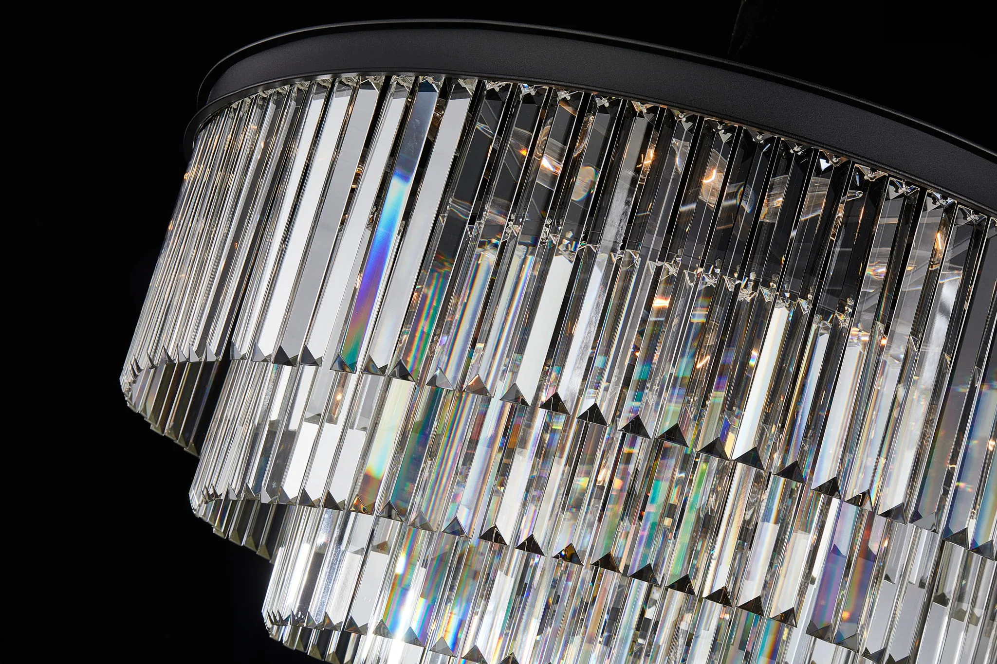 Michael Amini Lighting - Allure 28-Light Round Crystal Chandelier - Matte Black / Pearl Silver - Image 4