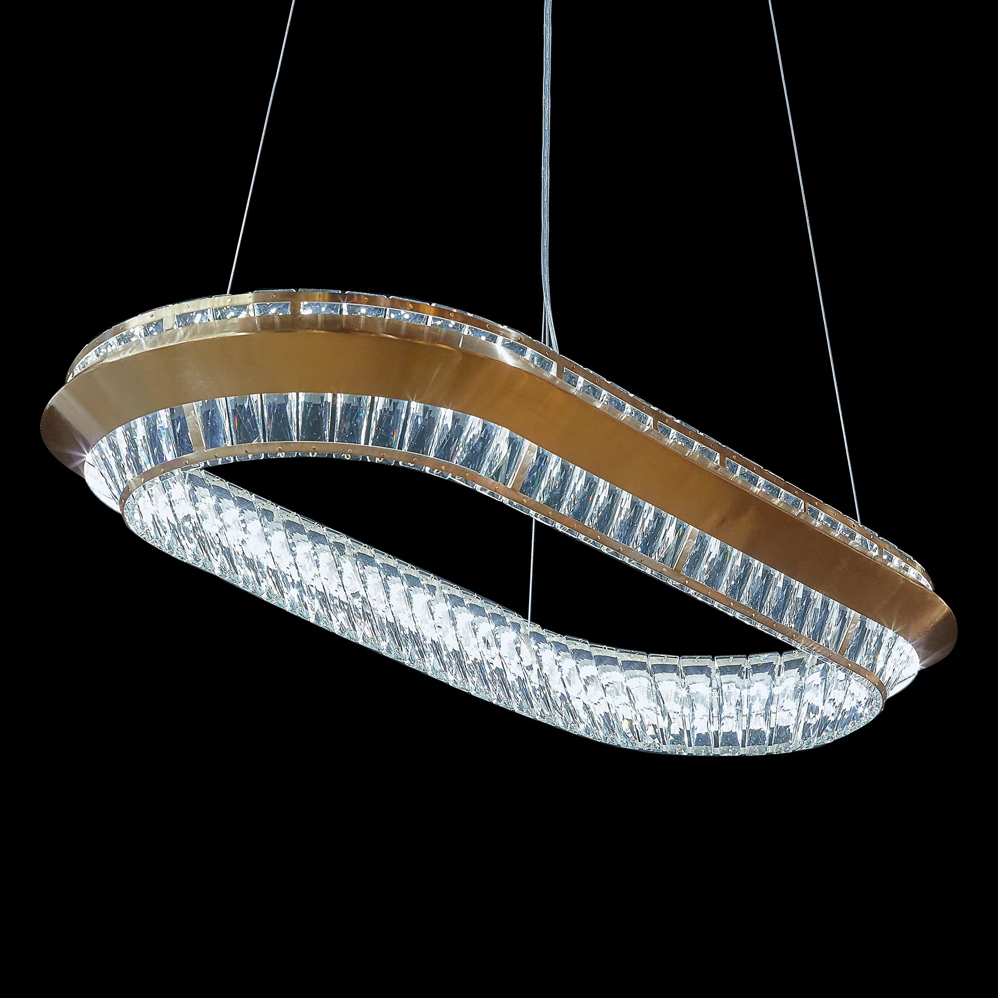 Michael Amini Lighting - Base Camp Oval Crystal LED Chandelier - Gold - Image 2