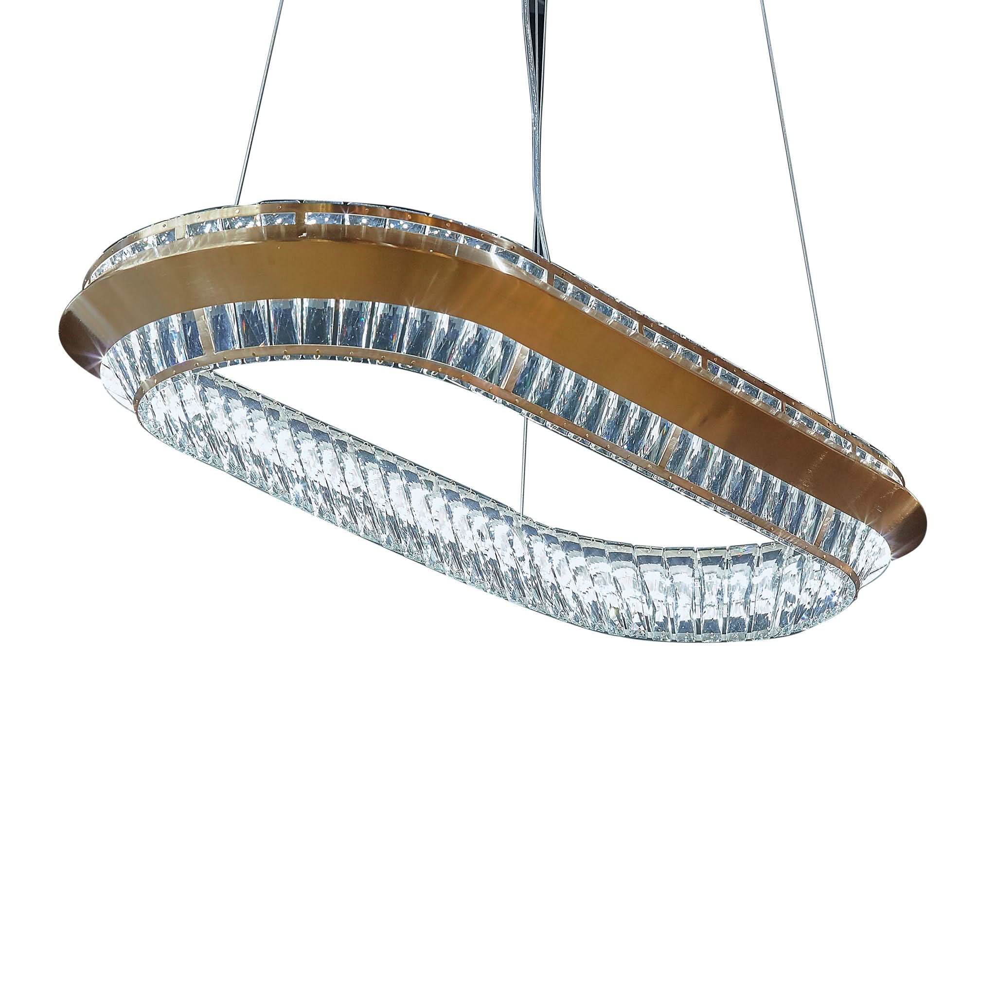 Michael Amini Lighting - Base Camp Oval Crystal LED Chandelier - Gold - Image 3