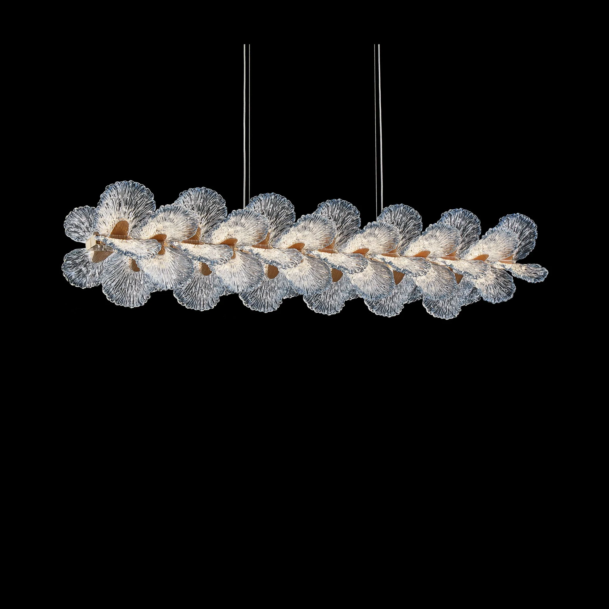 Michael Amini Lighting - Brisa 50" Rectangular LED Chandelier - Ocean Blue / Bronze - Image 4