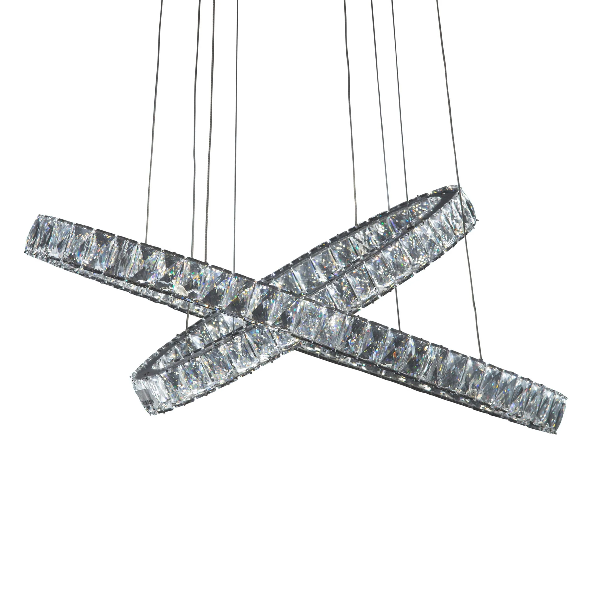 Michael Amini Lighting - Crossover Modern Crystal LED Chandelier - Chrome