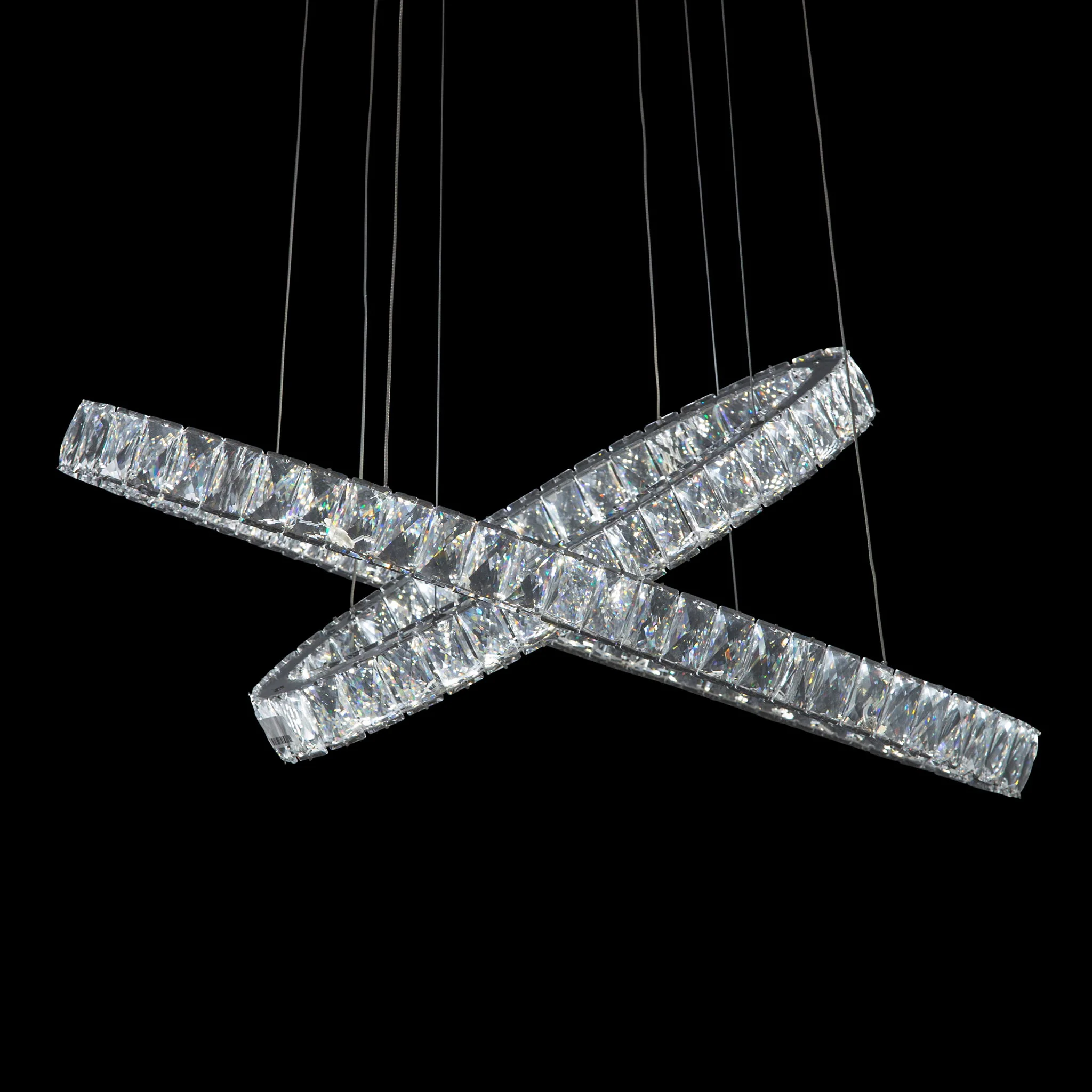 Michael Amini Lighting - Crossover Modern Crystal LED Chandelier - Chrome - Image 2