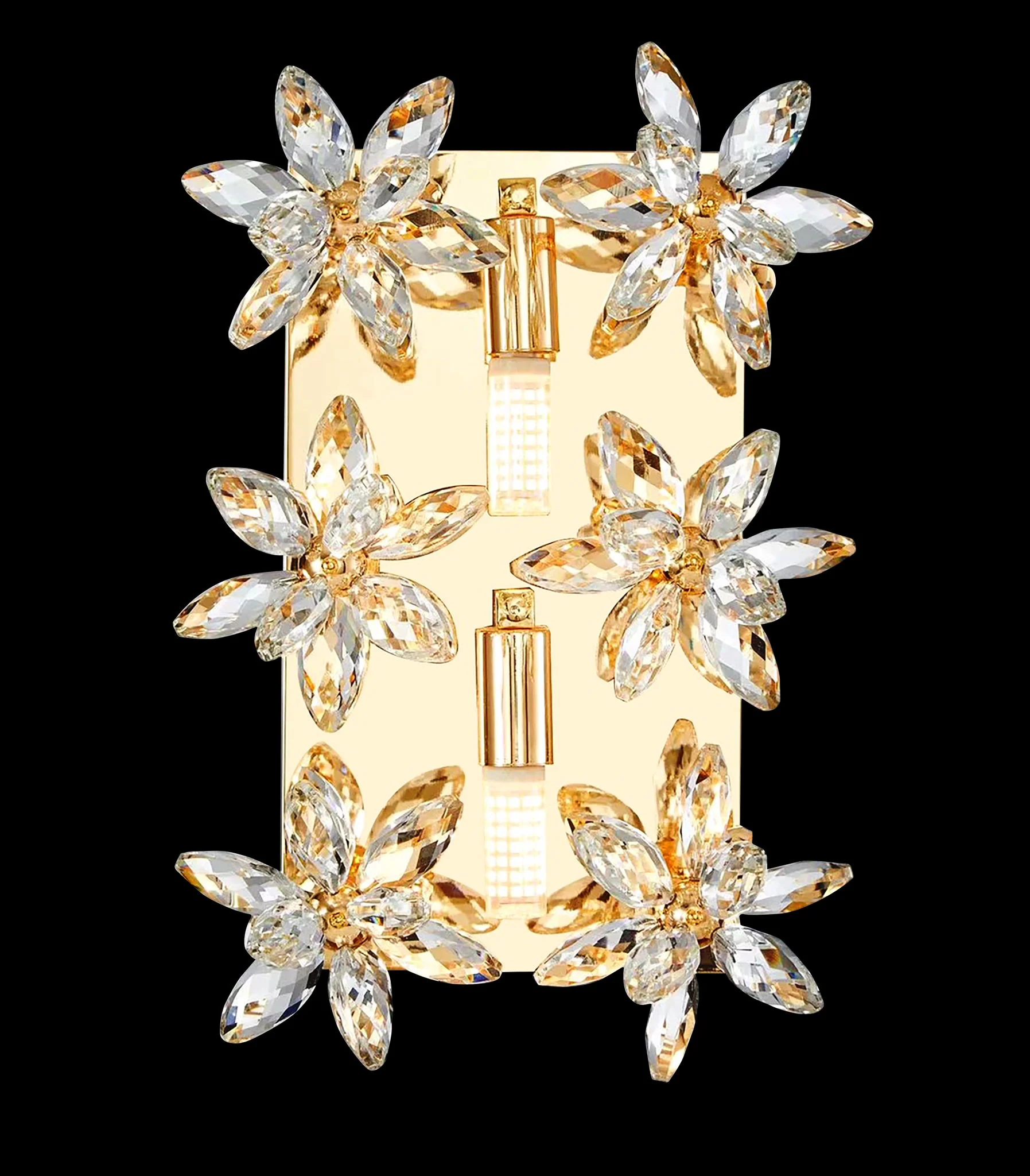 Michael Amini Lighting - Daisy Crystal Wall Sconce - Gold - Image 2