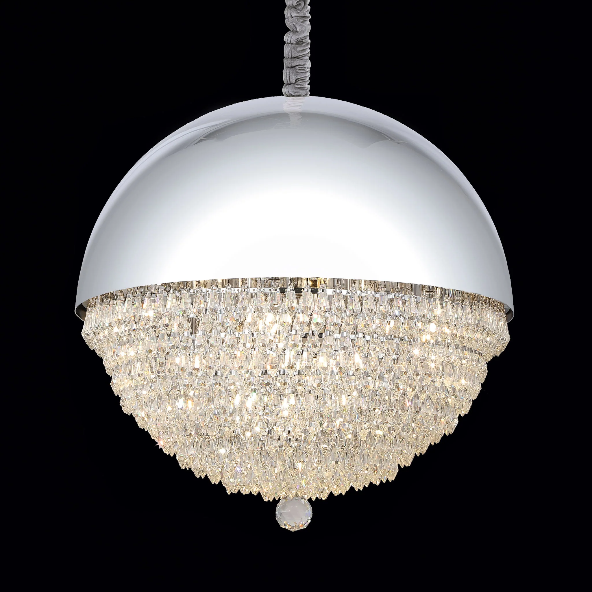 Michael Amini Lighting - Eclipse LED Crystal And Metal Chandelier - Silver - Image 4