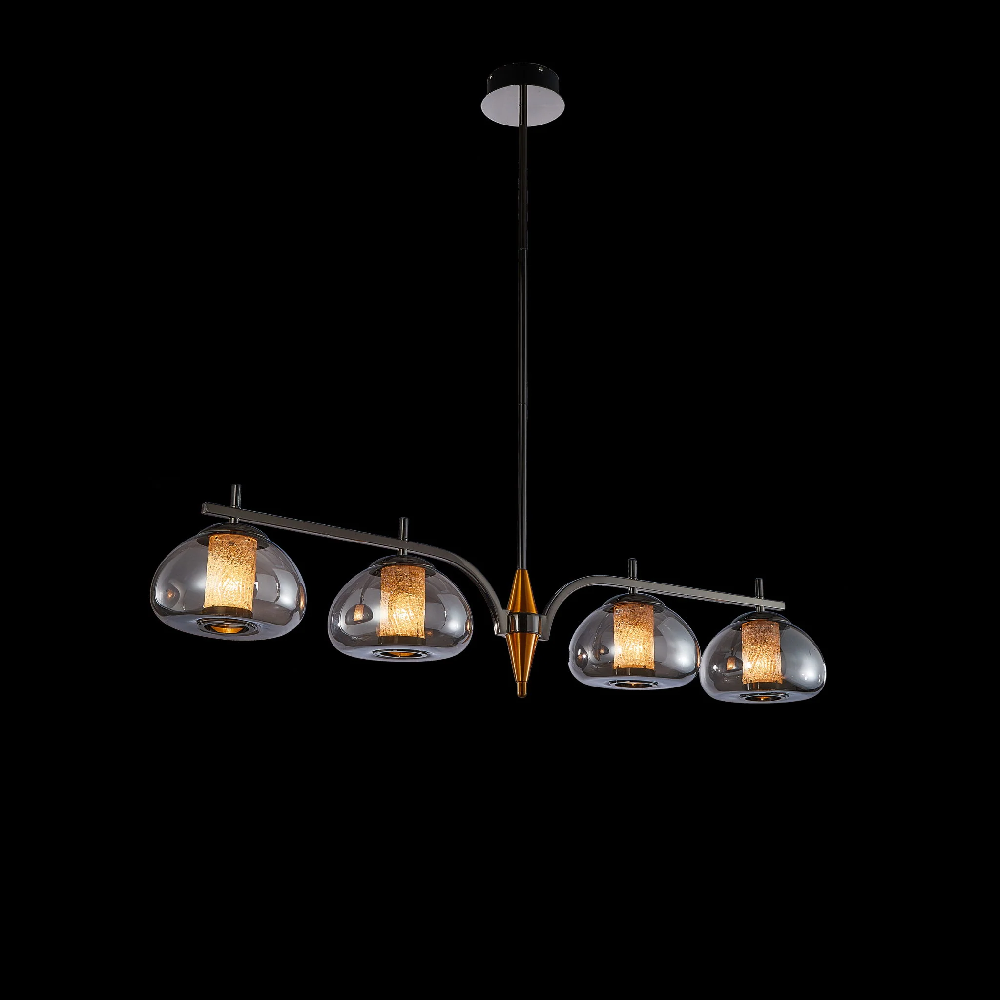 Michael Amini Lighting - Ember 4-Light LED Chandelier - Smoke / Black Pearl - Image 2