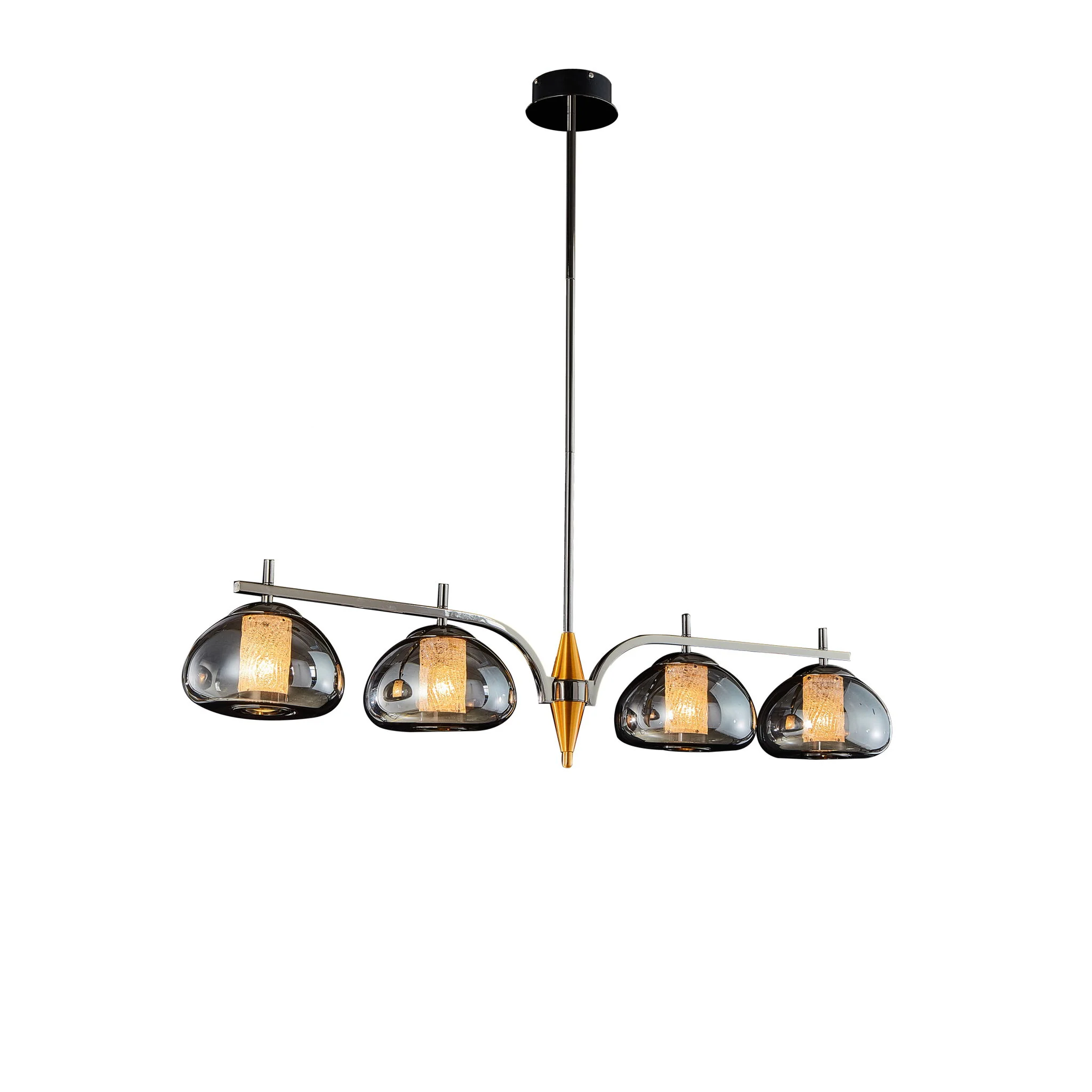 Michael Amini Lighting - Ember 4-Light LED Chandelier - Smoke / Black Pearl - Image 3