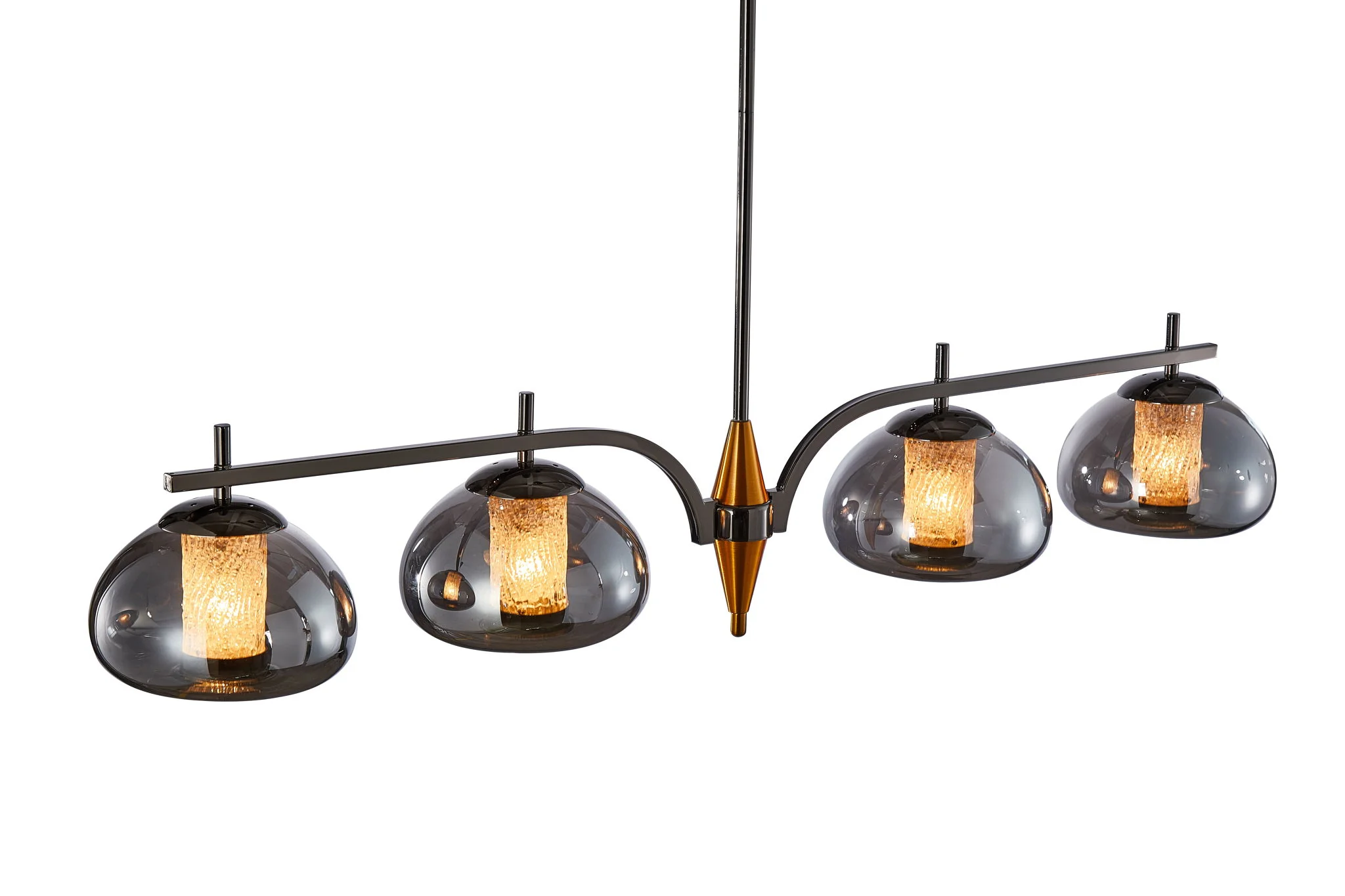 Michael Amini Lighting - Ember 4-Light LED Chandelier - Smoke / Black Pearl - Image 4