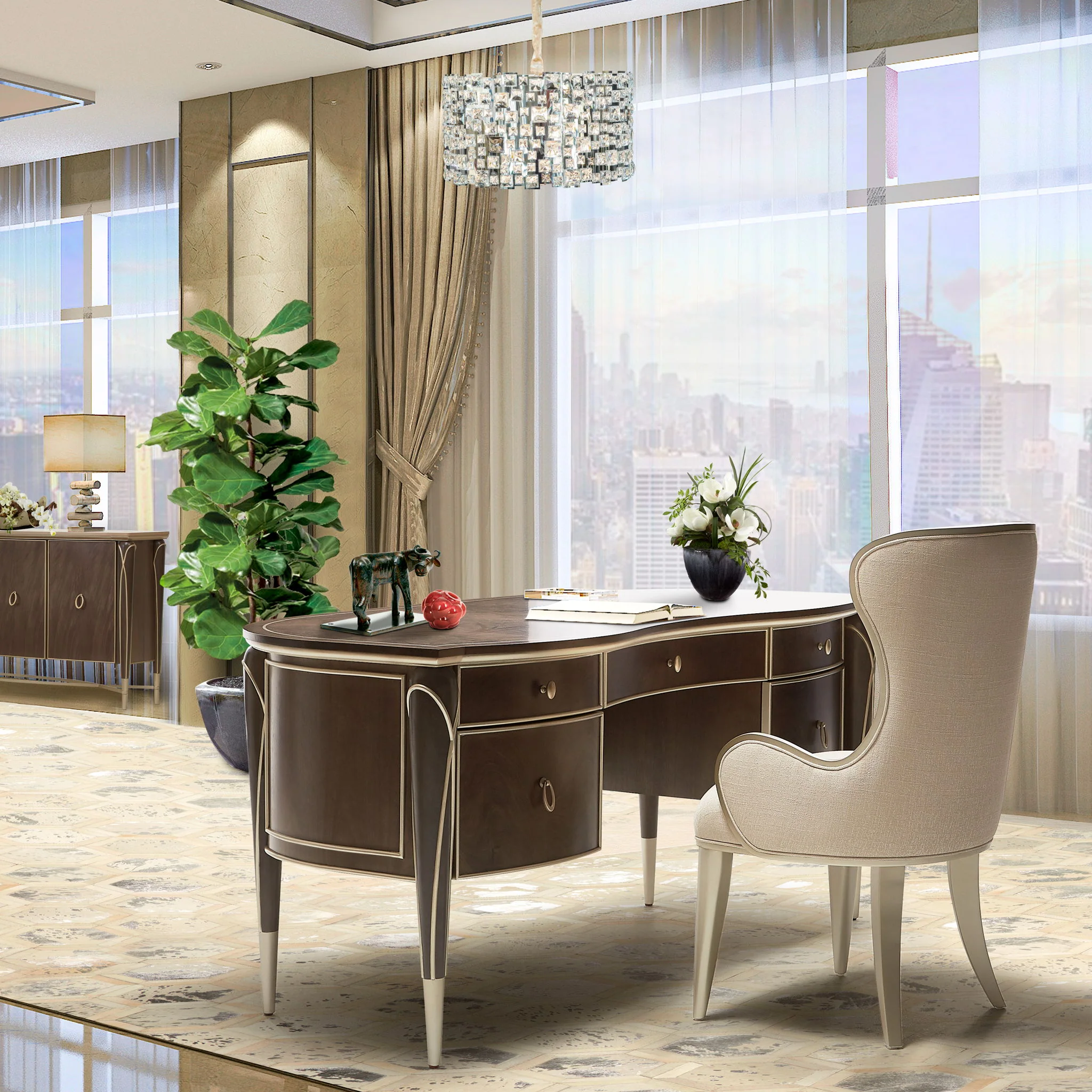 Michael Amini Lighting - Facets 6-Light Crystal Chandelier - Chrome - Image 3