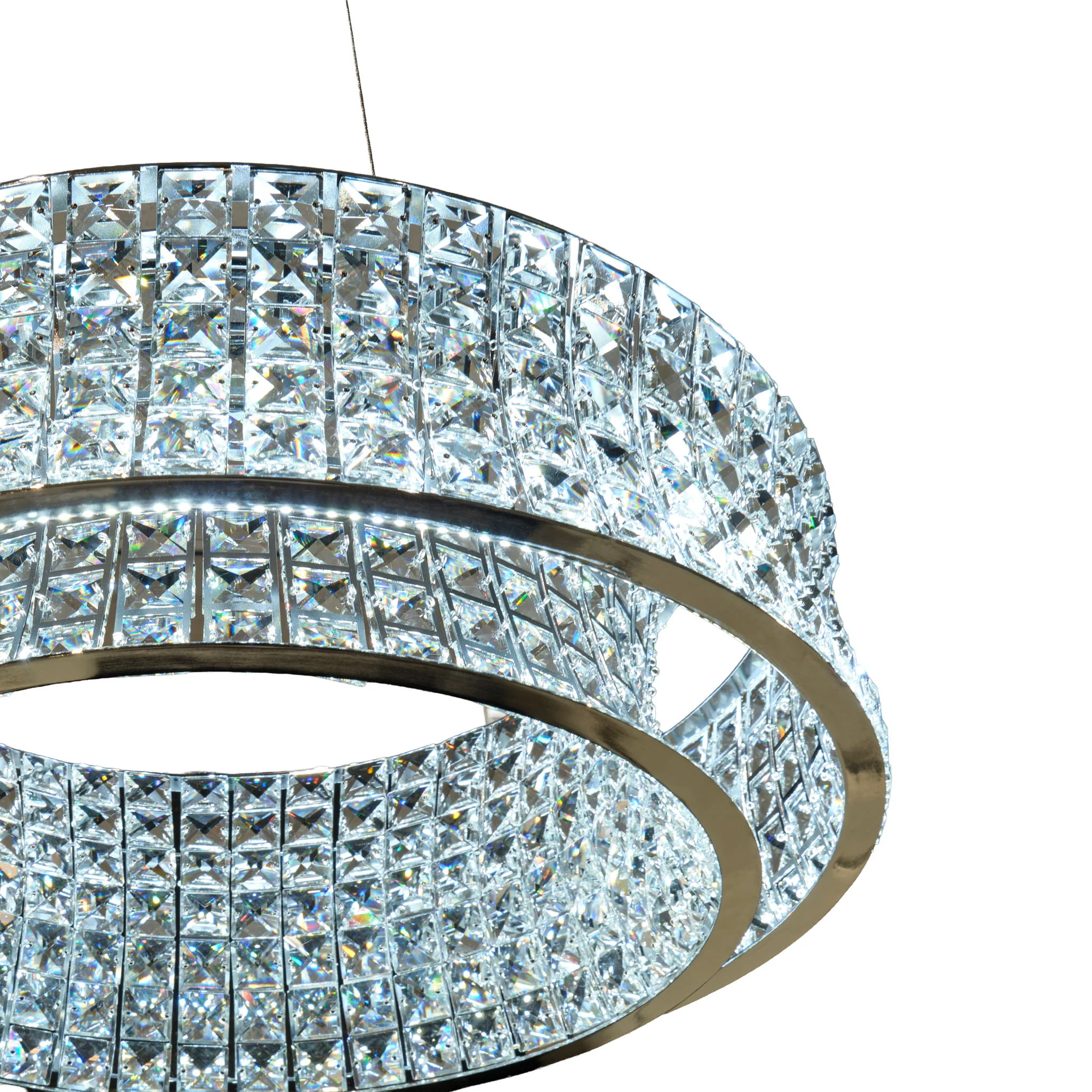 Michael Amini Lighting - Galaxy 24" Round LED Crystal Chandelier - Chrome - Image 2