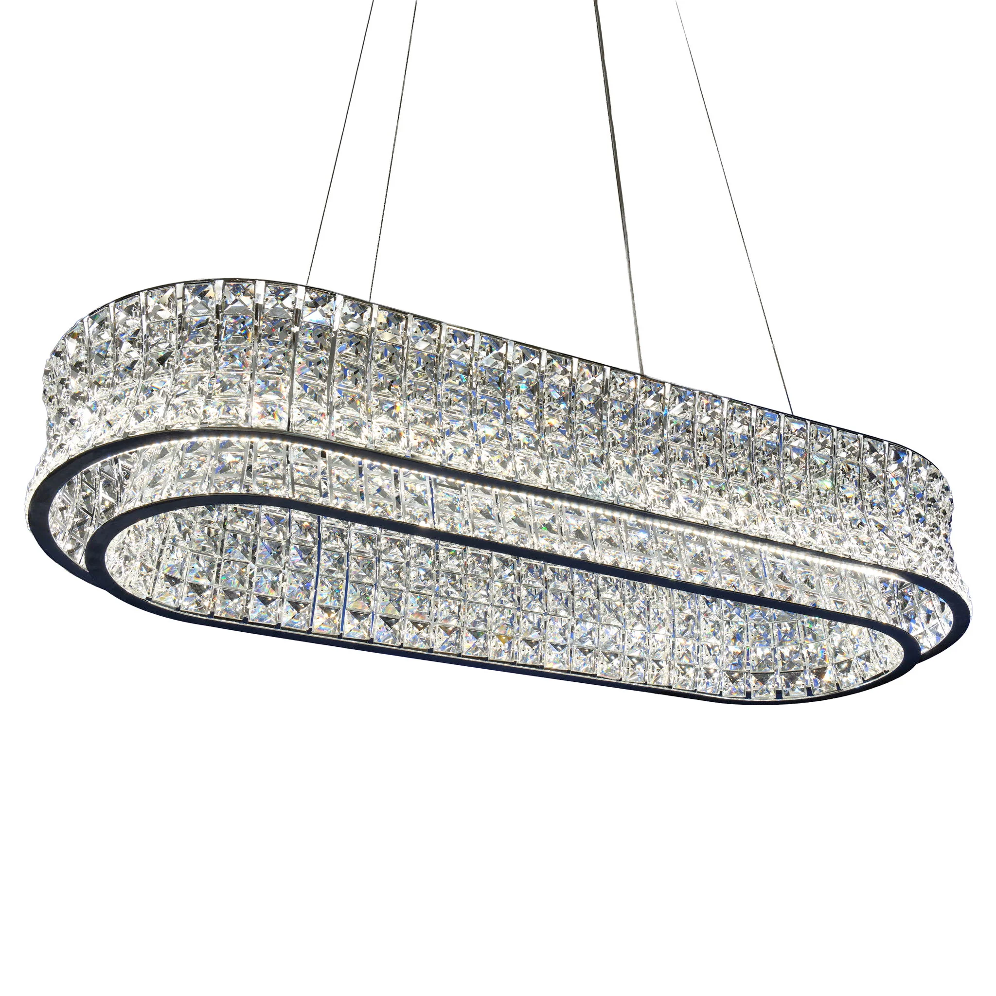 Michael Amini Lighting - Galaxy Oval LED Crystal Chandelier - Chrome - Image 2