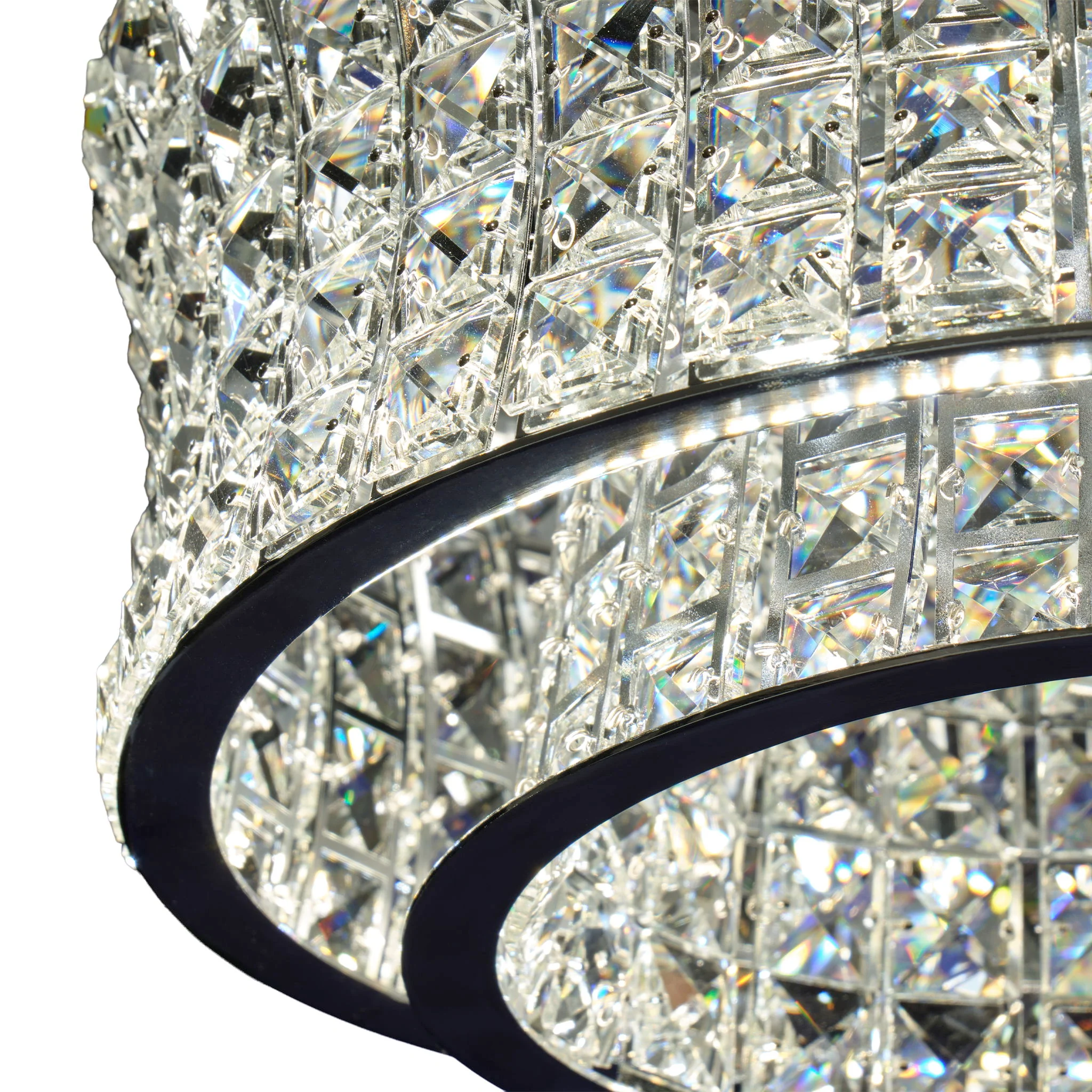 Michael Amini Lighting - Galaxy Oval LED Crystal Chandelier - Chrome - Image 3