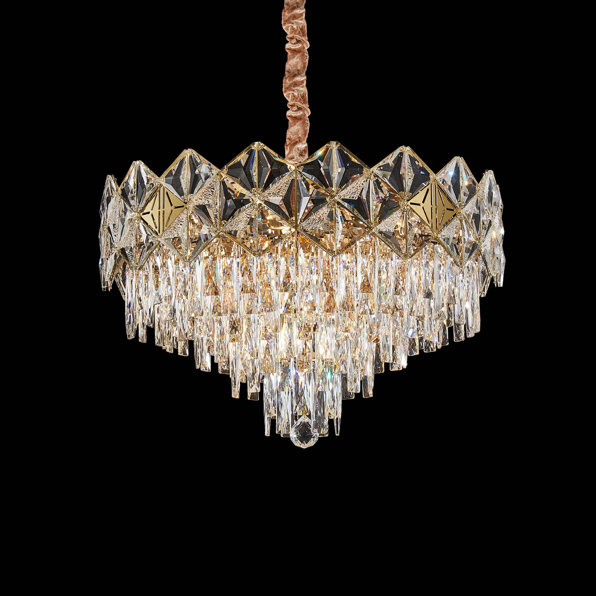 Michael Amini Lighting - Regalia 13-Light Crystal Chandelier - Gold - Image 4