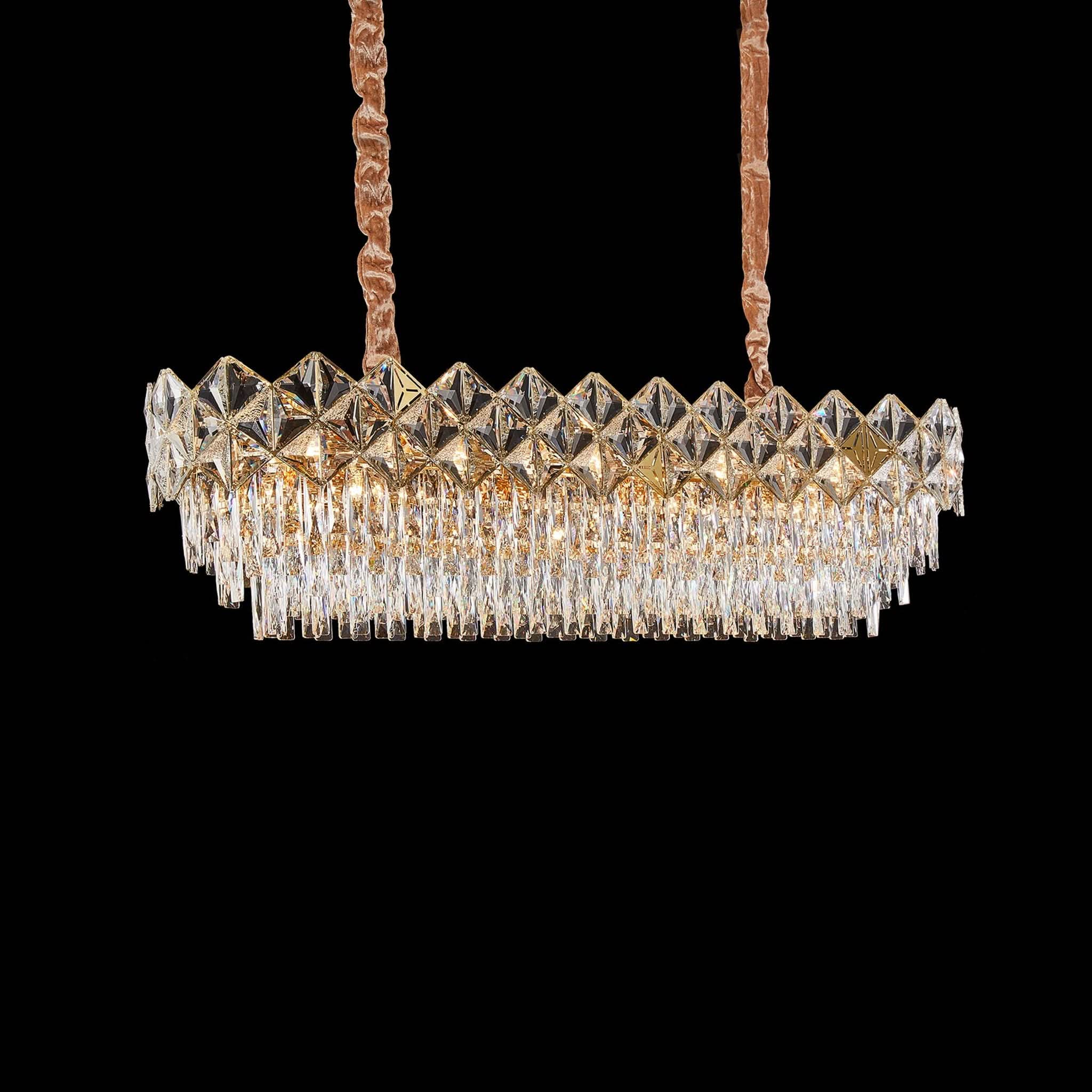 Michael Amini Lighting - Regalia 16-Light Rectangular Crystal Chandelier - Gold - Image 2