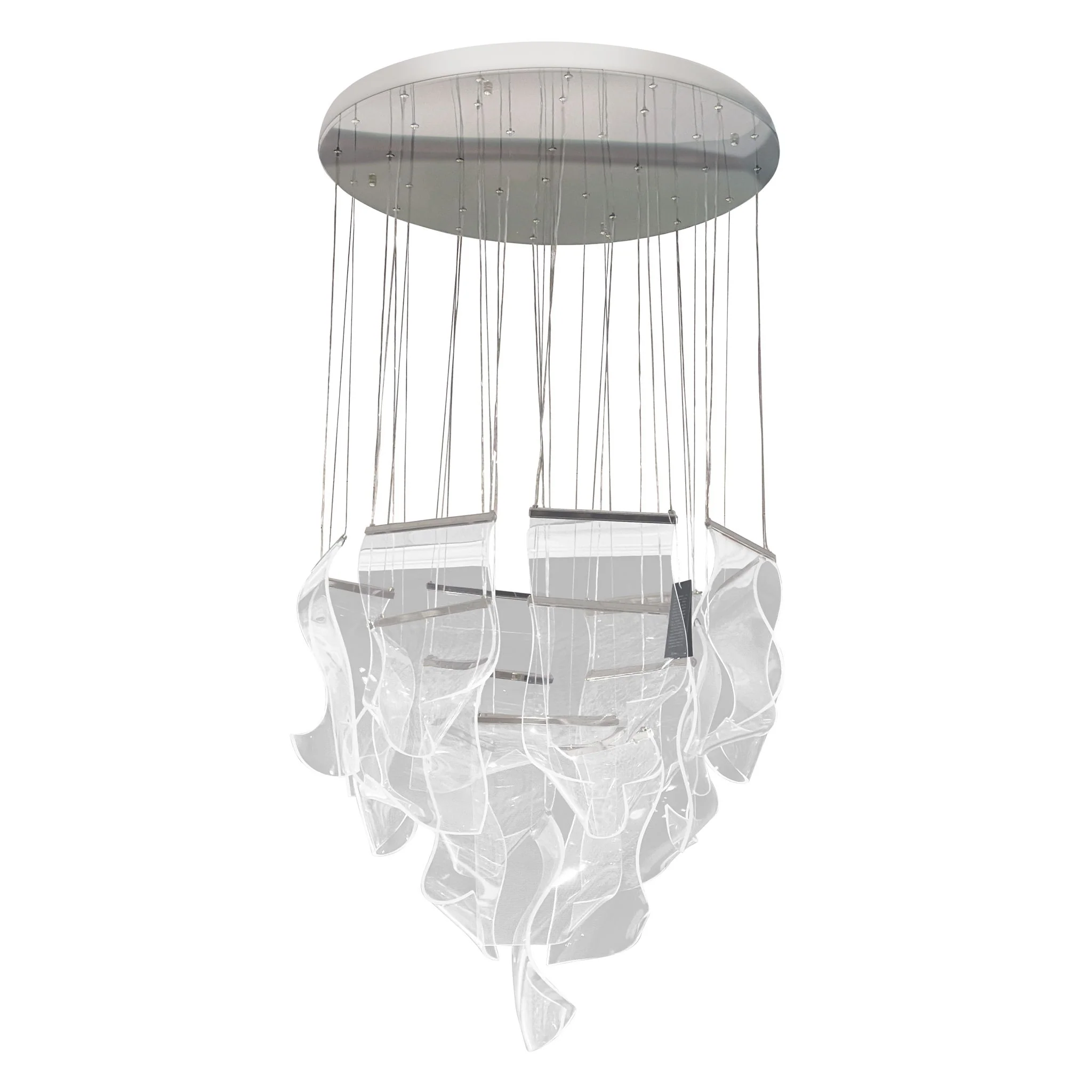 Michael Amini Lighting - Sheer Waves 18-Light Modern LED Chandelier - Chrome - Image 2