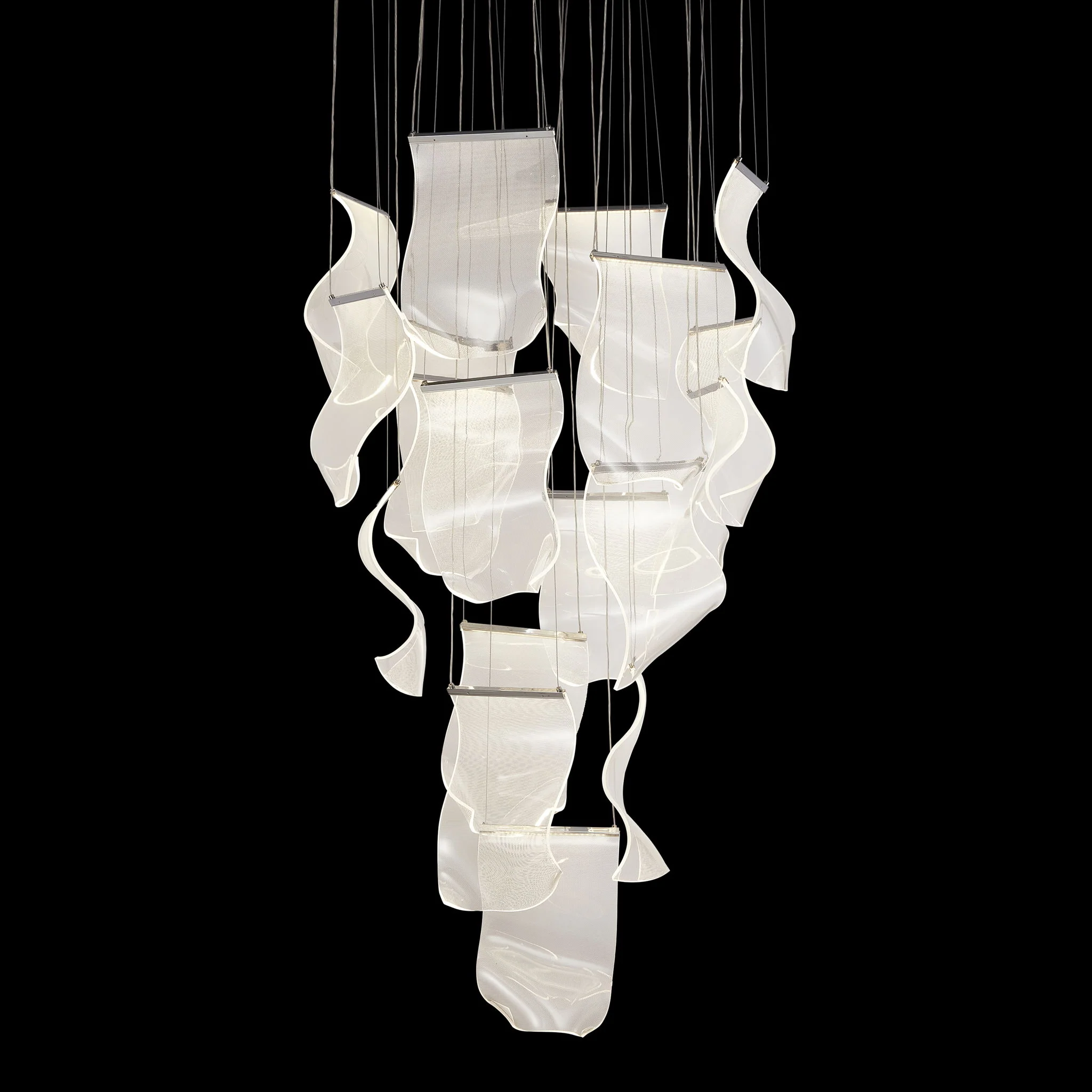Michael Amini Lighting - Sheer Waves 18-Light Modern LED Chandelier - Chrome - Image 3