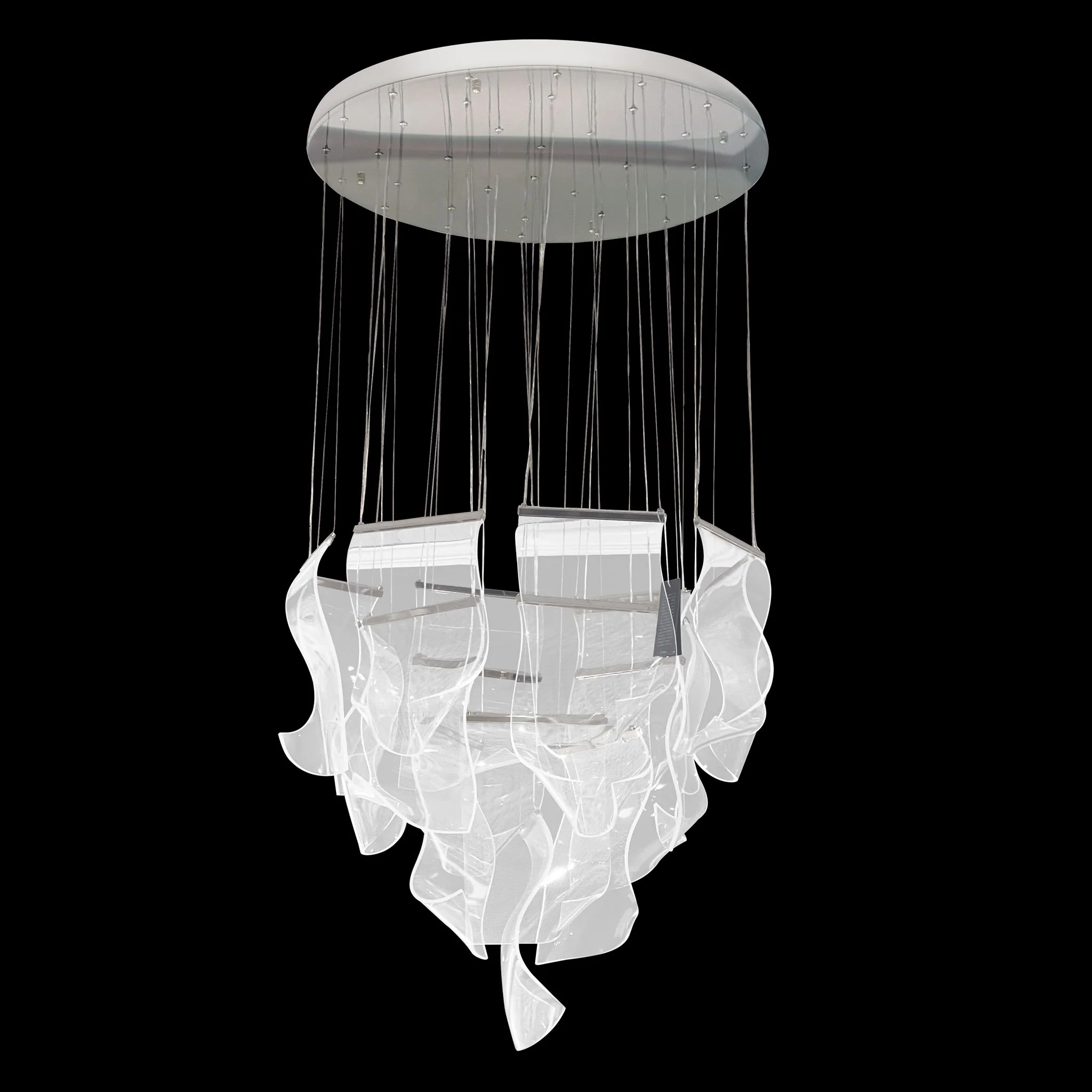 Michael Amini Lighting - Sheer Waves 18-Light Modern LED Chandelier - Chrome - Image 4
