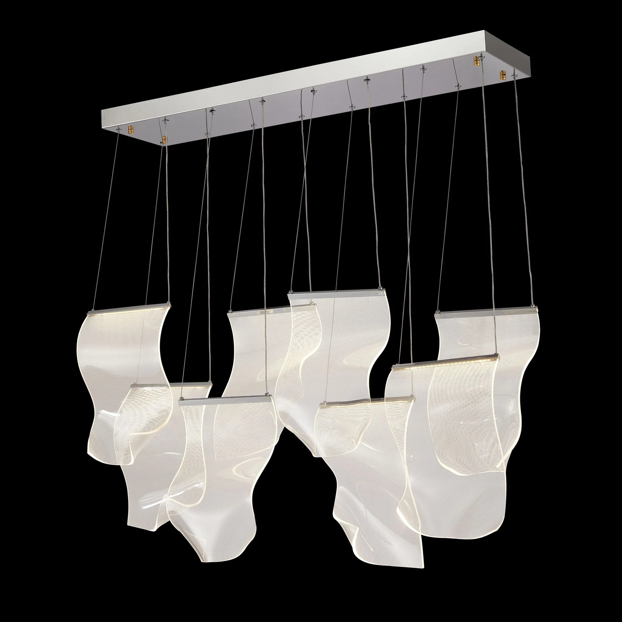 Michael Amini Lighting - Sheer Waves 8-Light Modern LED Chandelier - Chrome - Image 3
