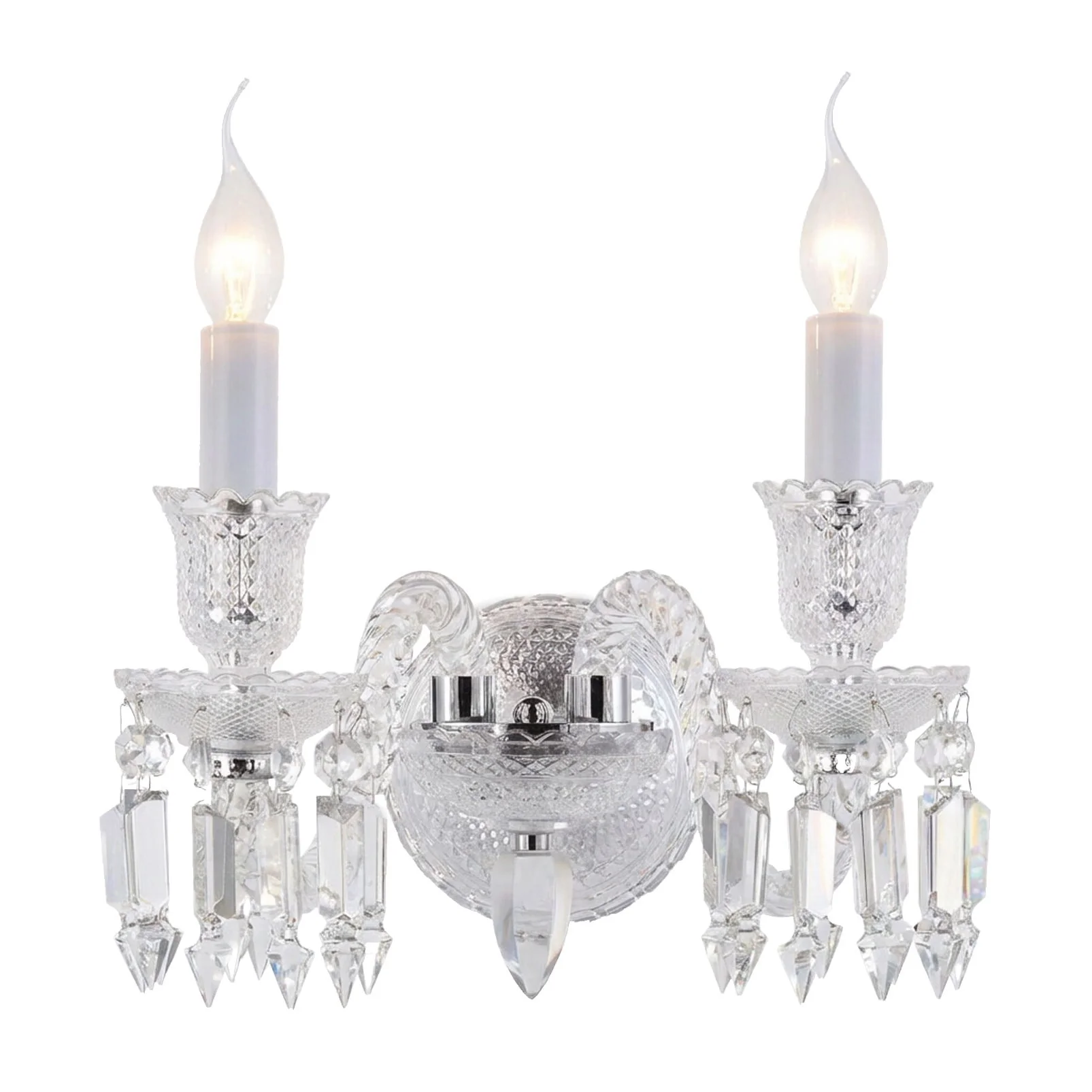 Michael Amini Lighting - Treviso 2-Light Traditional Crystal Wall Sconce - Clear