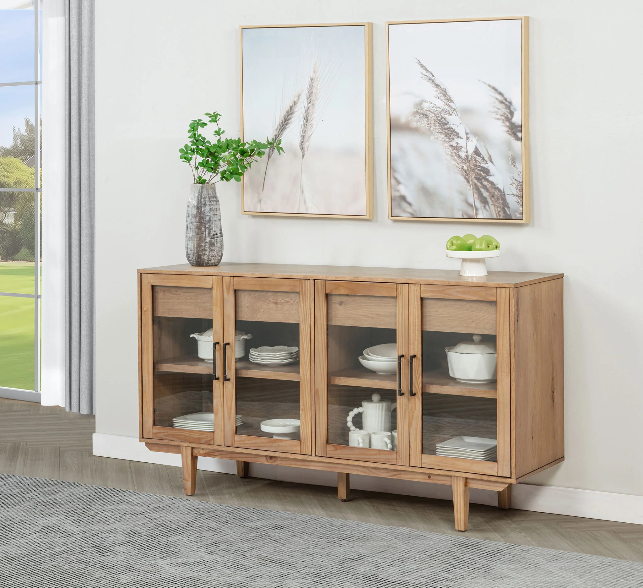 Middleton 4-door Sideboard Server with Dual Drawers Natural - Image 3