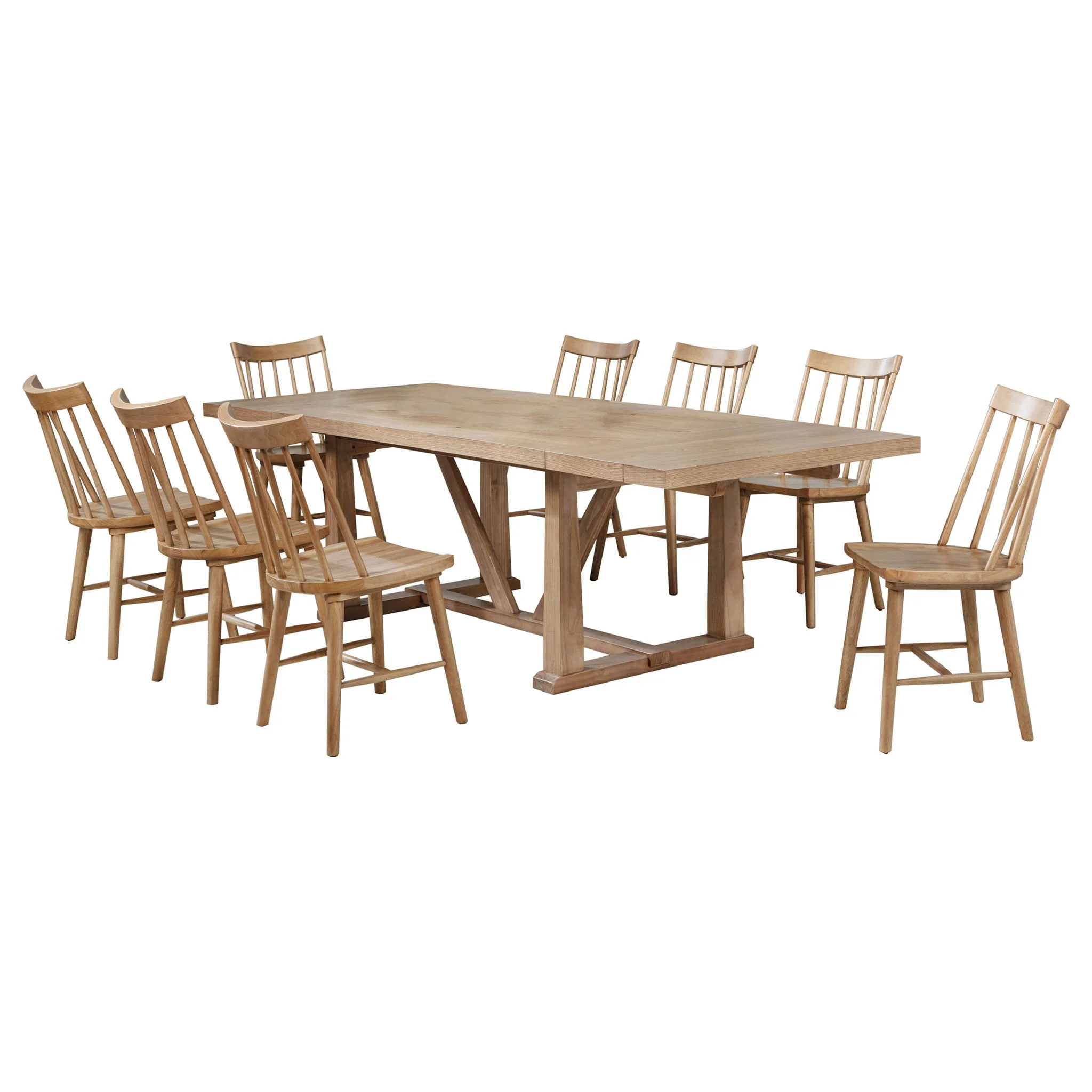 Middleton 9-piece Extension Leaf Dining Set Natural Brown - Image 3